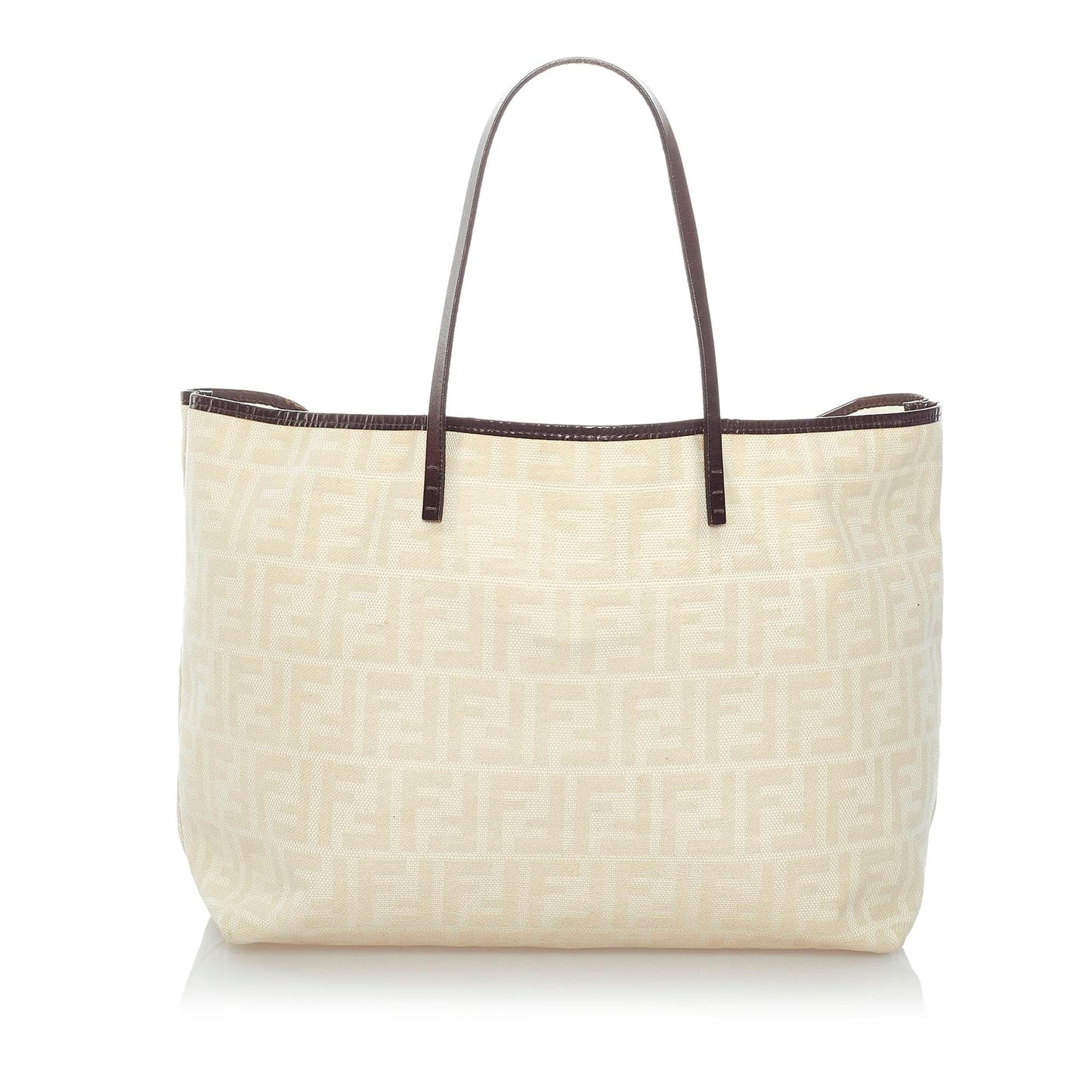 Fendi Zucca Roll Coated Tote Bag Shg Canvas