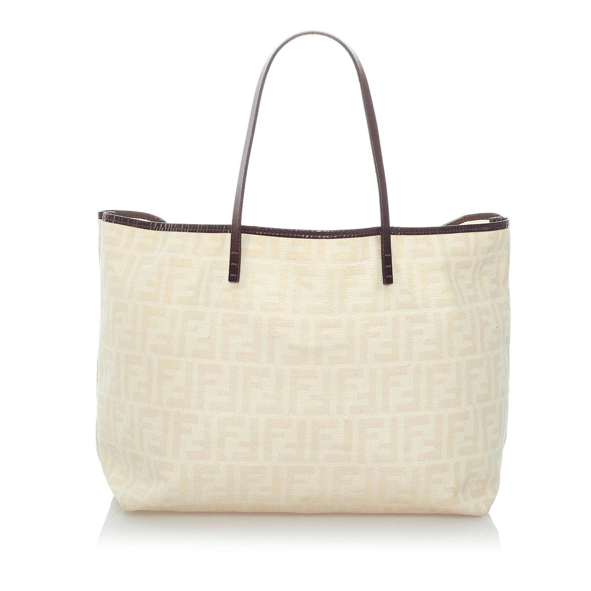 Fendi Zucca Roll Coated Tote Bag Shg Canvas
