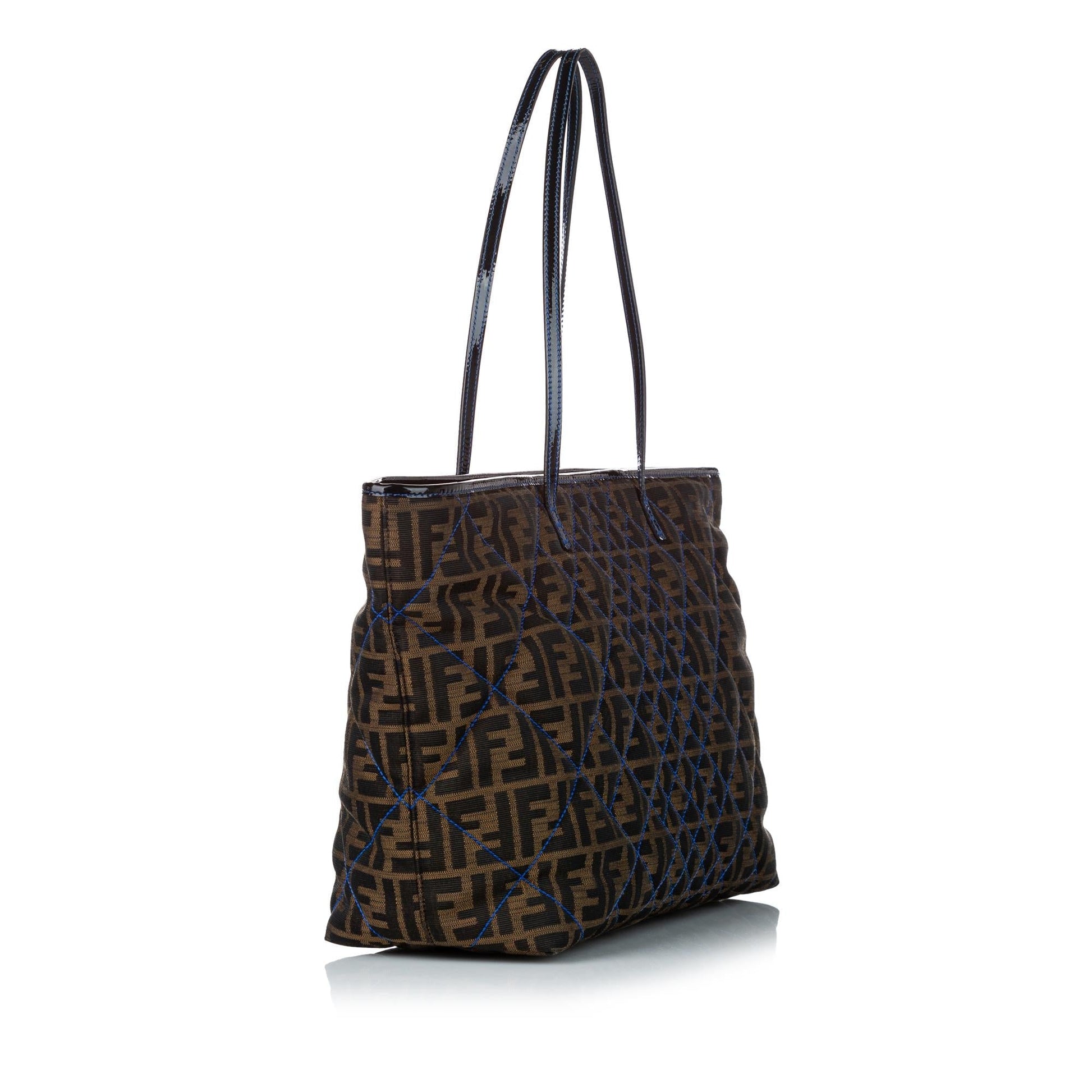 Fendi Zucca Roll Tote Bag Shg Canvas Quilted