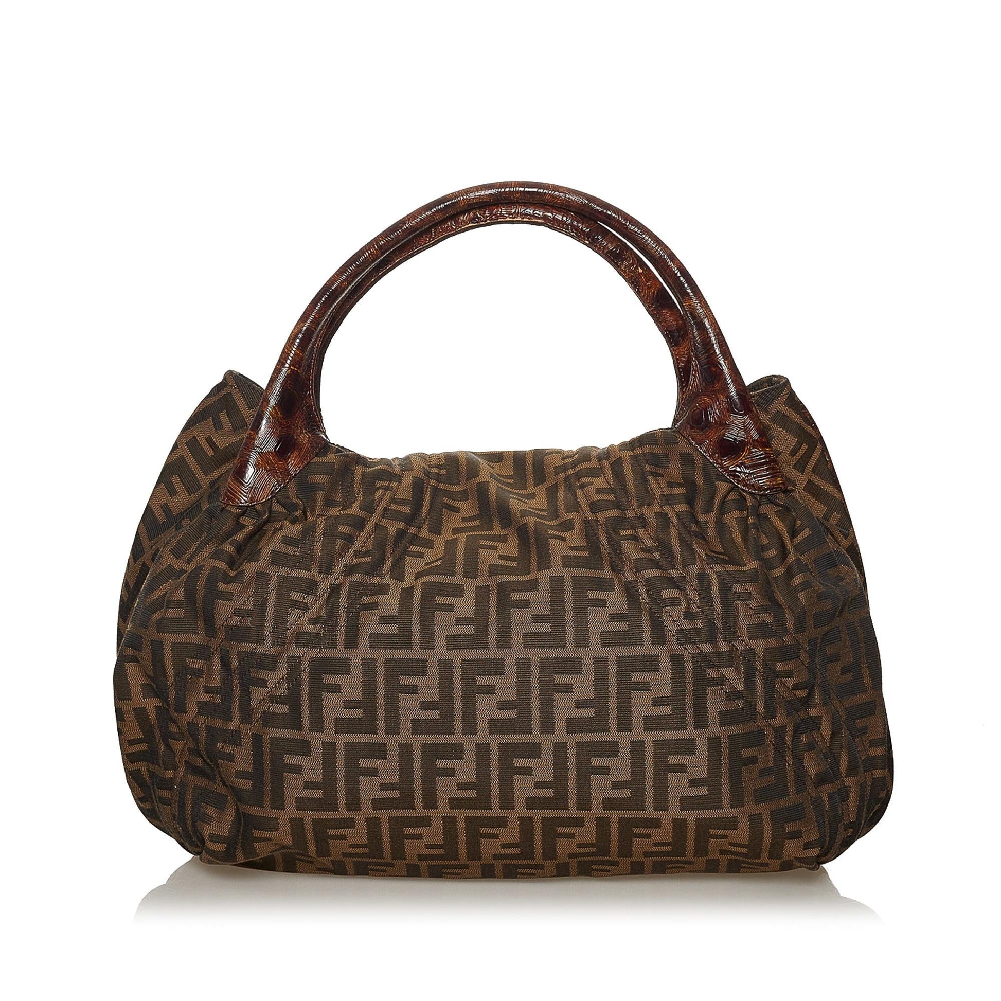Fendi Zucca Spy Handbag Shg Canvas Satchel Bag Handbag Shg 28363