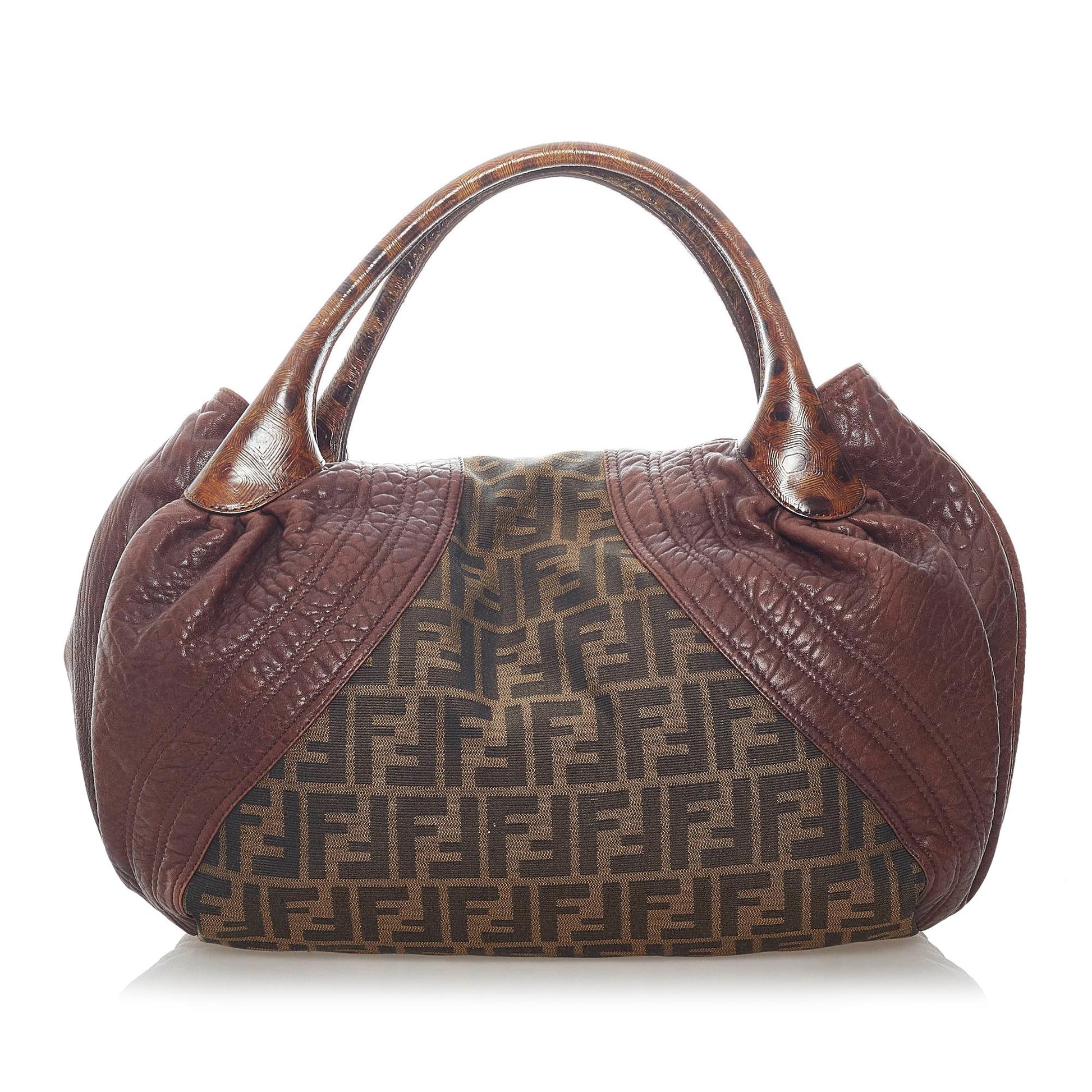 Fendi Zucca Spy Handbag Shg Canvas Satchel Bag Handbag Shg 31897