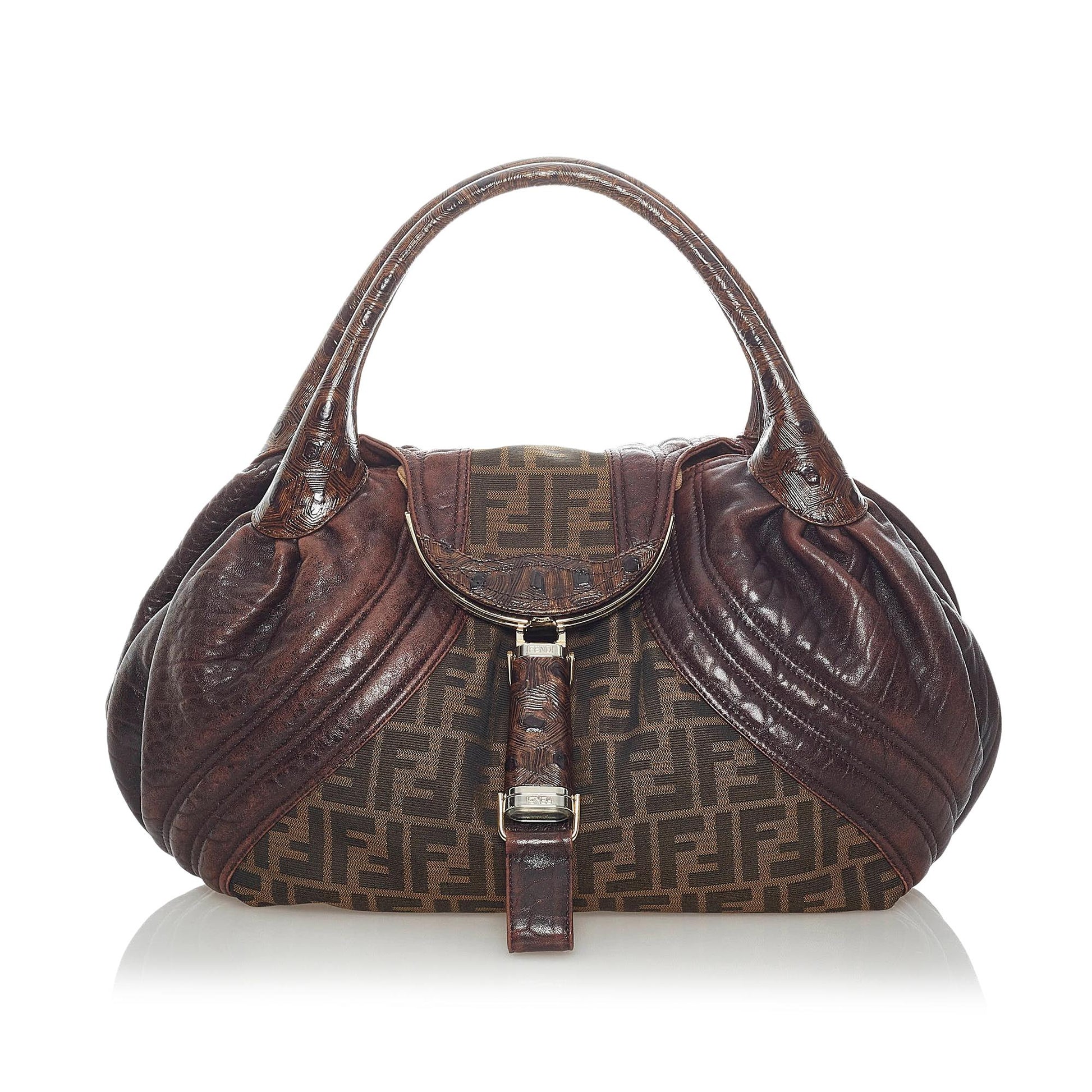 Fendi Zucca Spy Handbag Shg Canvas Satchel Bag Handbag Shg 32929