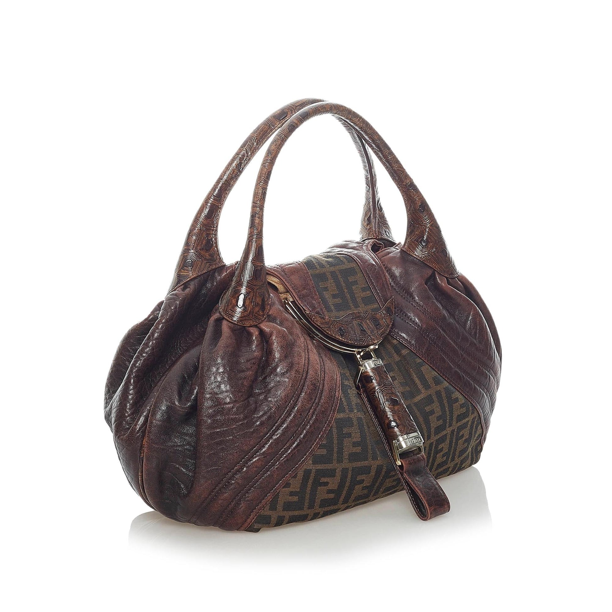 Fendi Zucca Spy Handbag Shg Canvas Satchel Bag Handbag Shg 32929