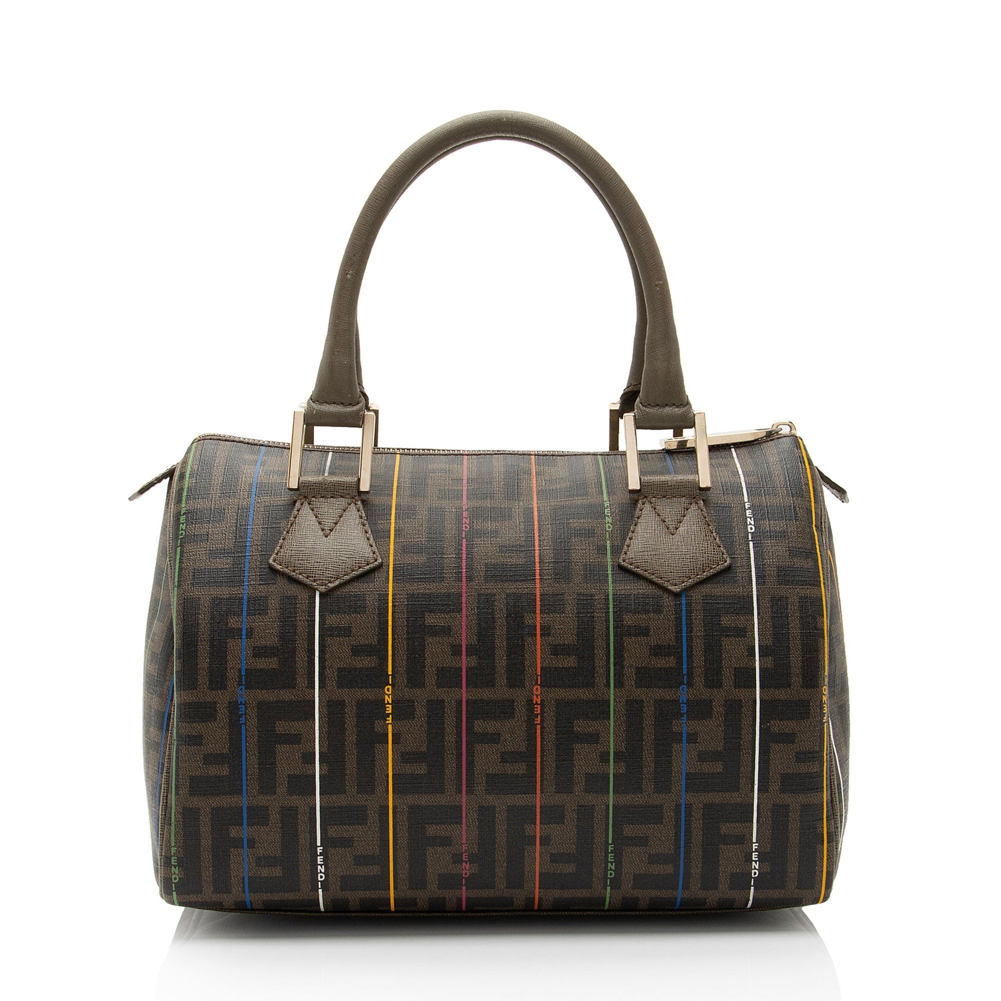 Fendi Zucca Striped Boston Bag Shf R1Jr6D Satchel Bag