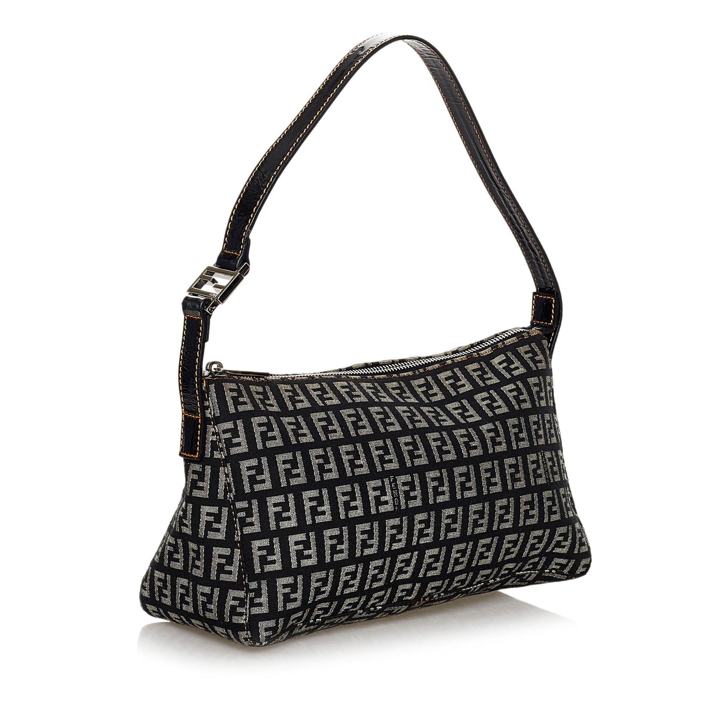 Fendi Zucchino Baguette Shg Handbag Canvas Shoulder Bag Baguette Shg 30041