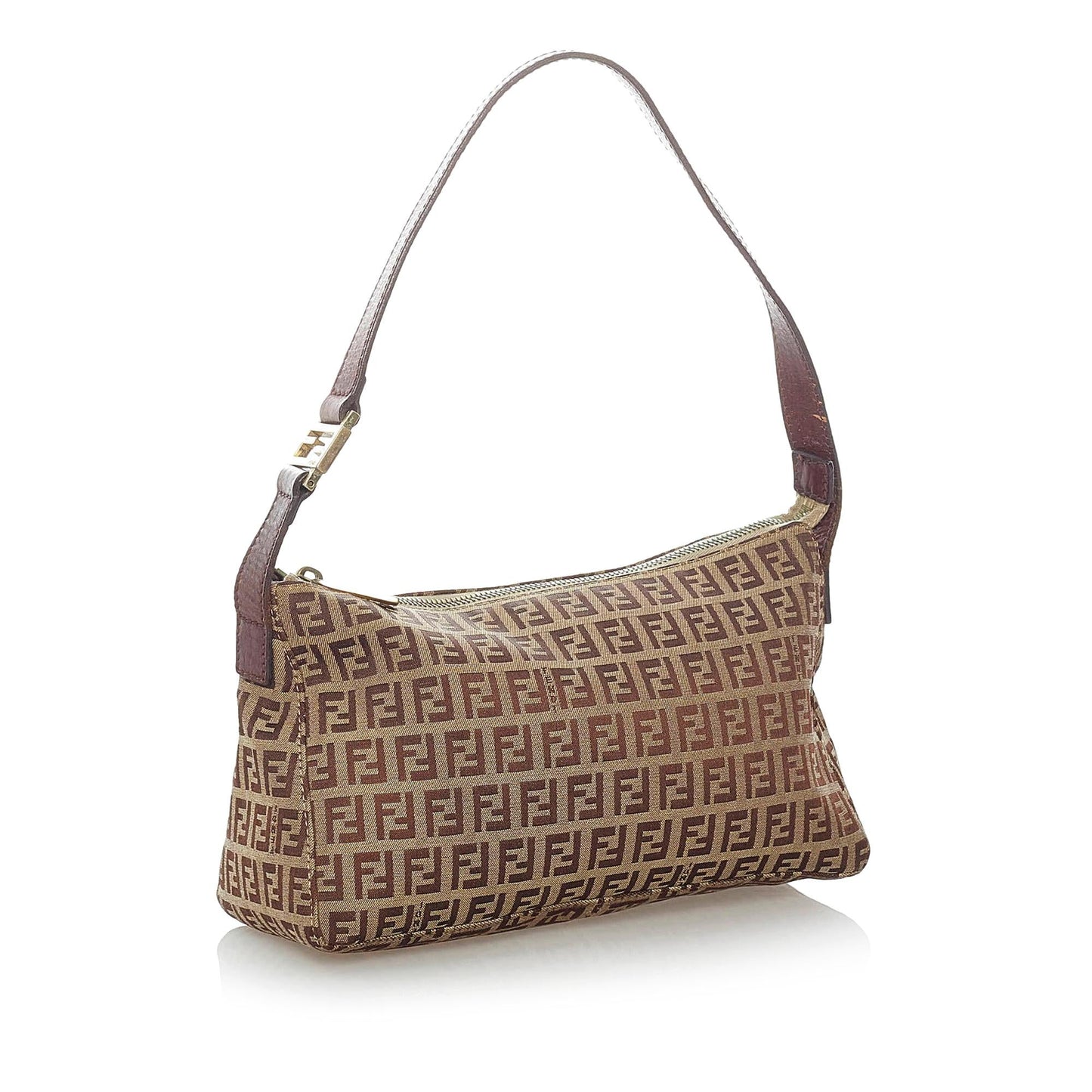 Fendi Zucchino Baguette Shg Handbag Canvas Shoulder Bag Baguette Shg 32056