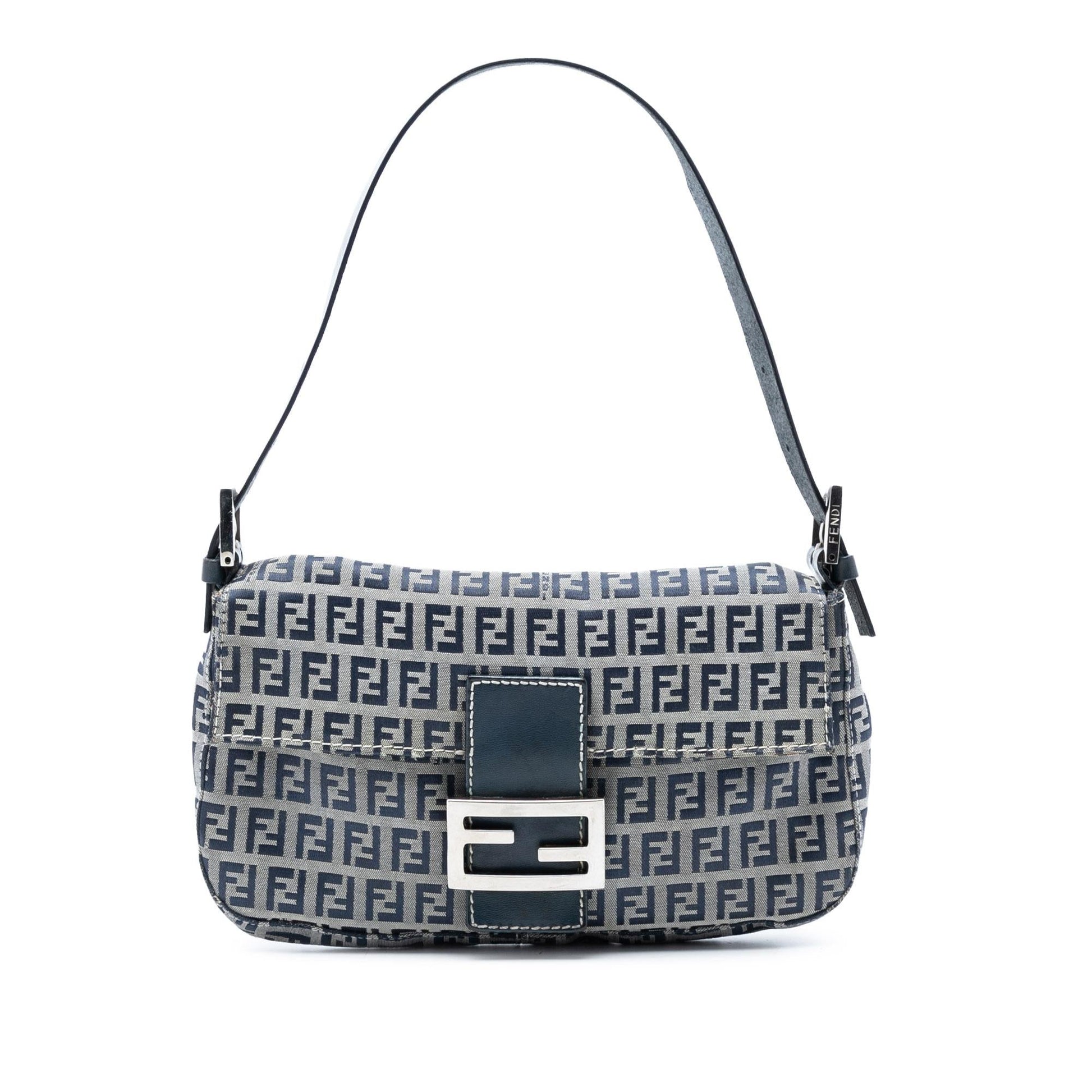 Fendi Zucchino Baguette Shoulder Bag Canvas