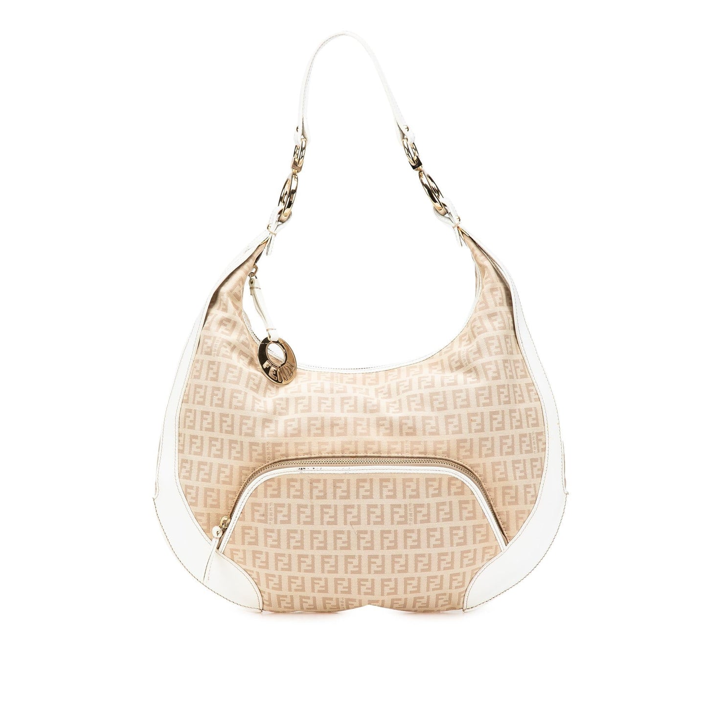 Fendi Zucchino Chef Pocket Hobo Canvas Shoulder Bag