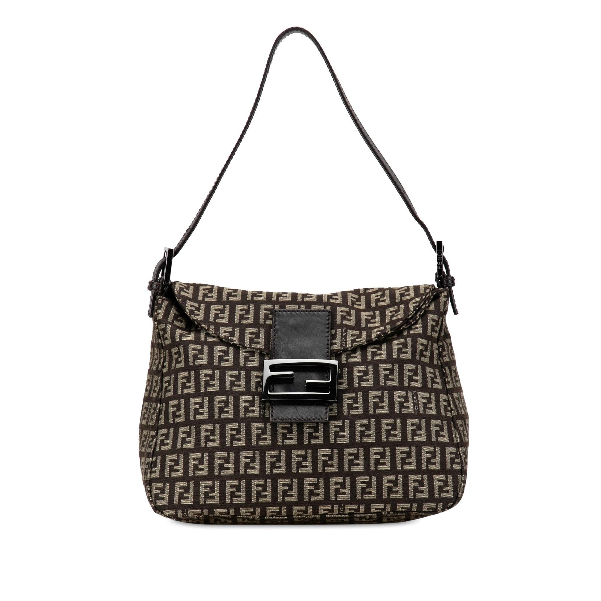 Fendi Zucchino Double Mamma Shg R2S1Ys Shoulder Bag Canvas Flap