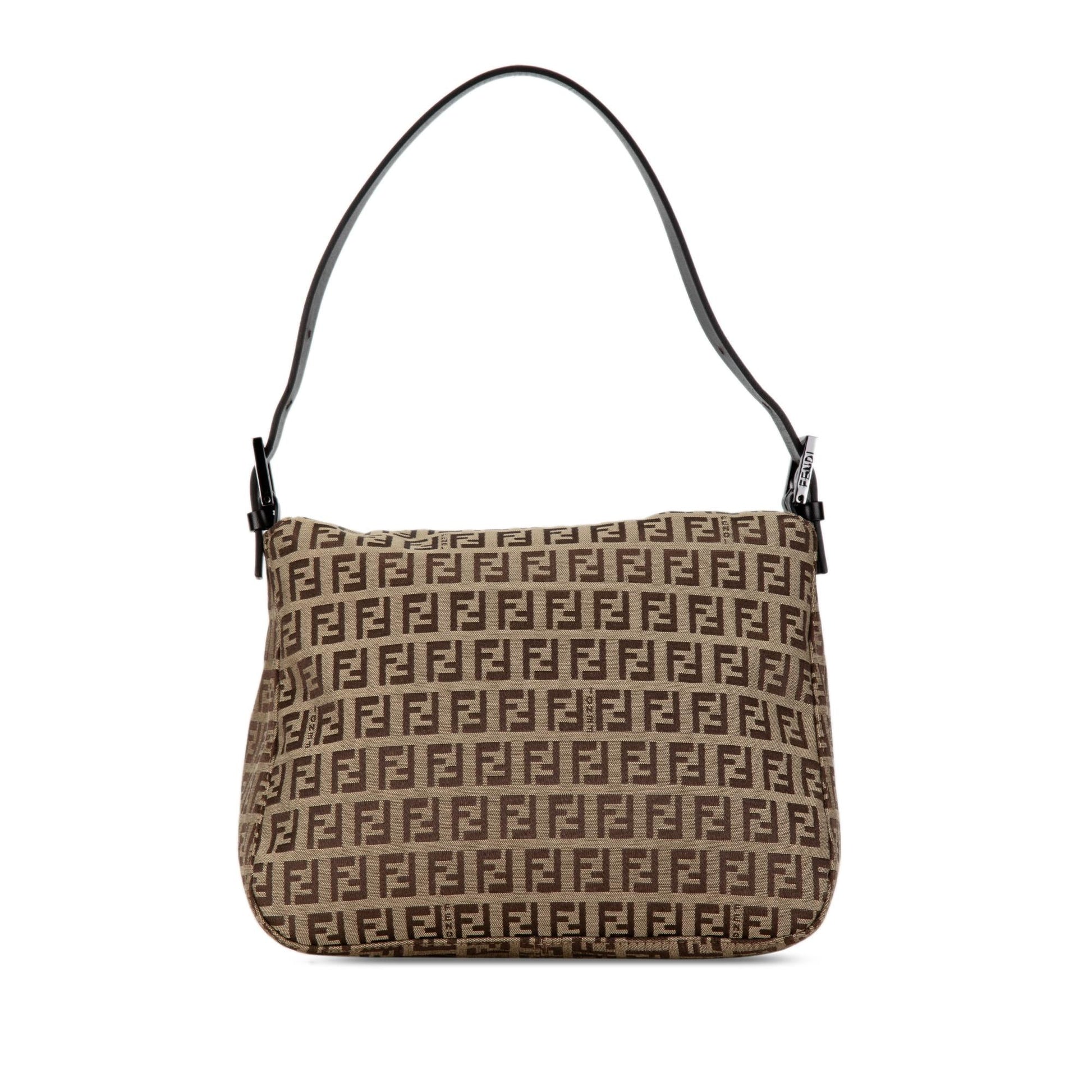 Fendi Zucchino Double Mamma Shg C6Gwq6 Shoulder Bag Canvas Flap