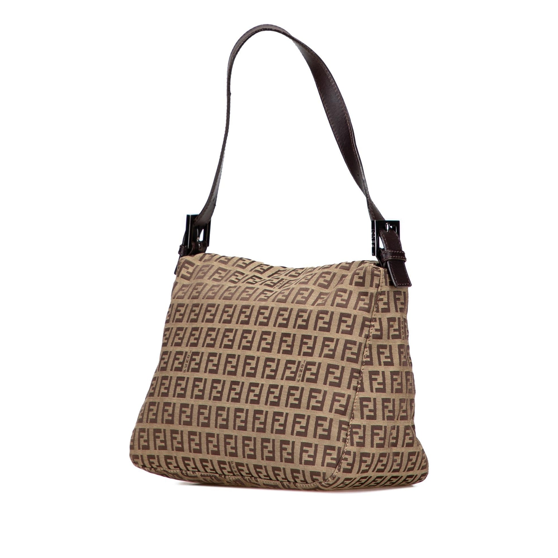 Fendi Zucchino Double Mamma Shoulder Bag Canvas Flap Flap Mamma 2