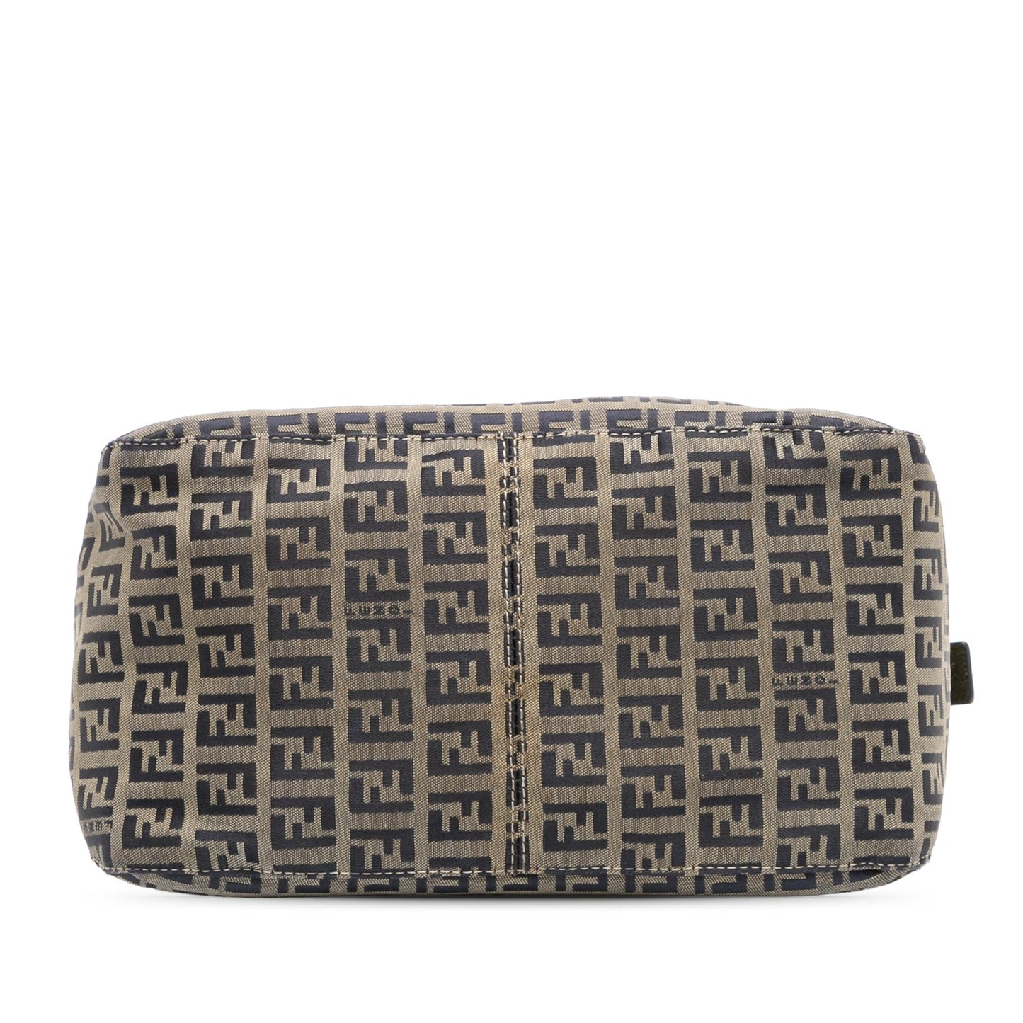 Fendi Zucchino Double Mamma Shoulder Bag Canvas Flap