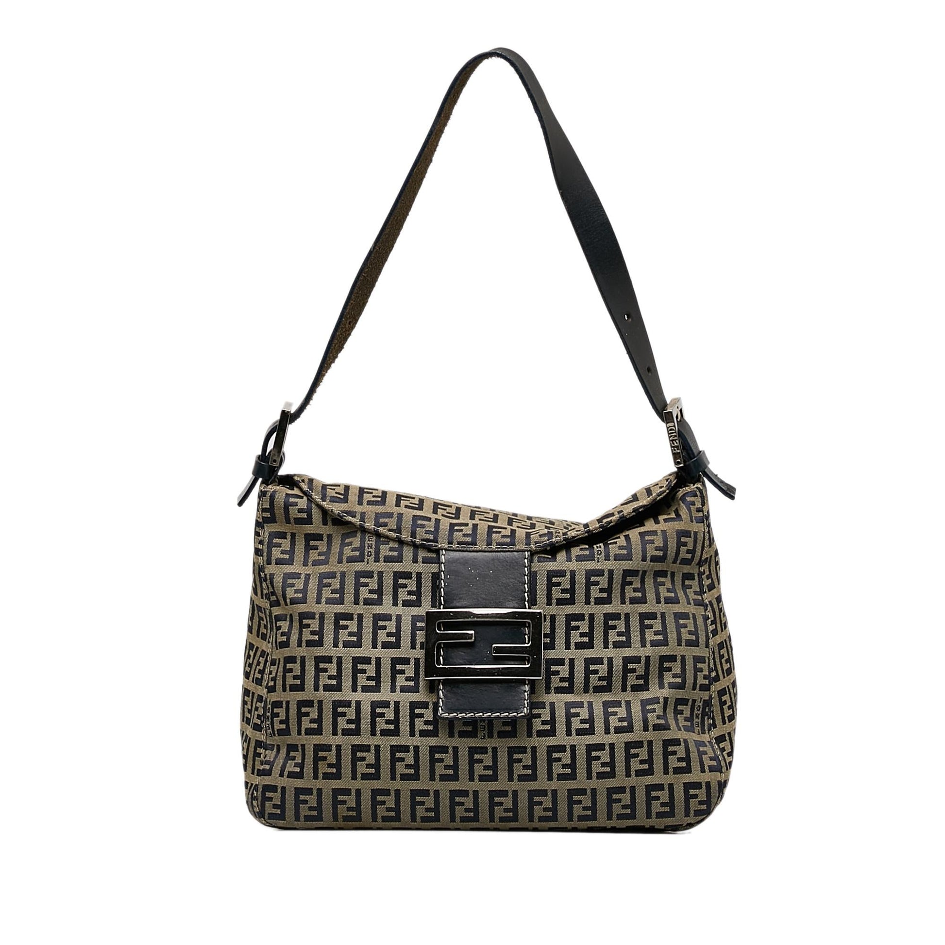 Fendi Zucchino Double Shoulder Bag Shg Wjnwvp Canvas Flap