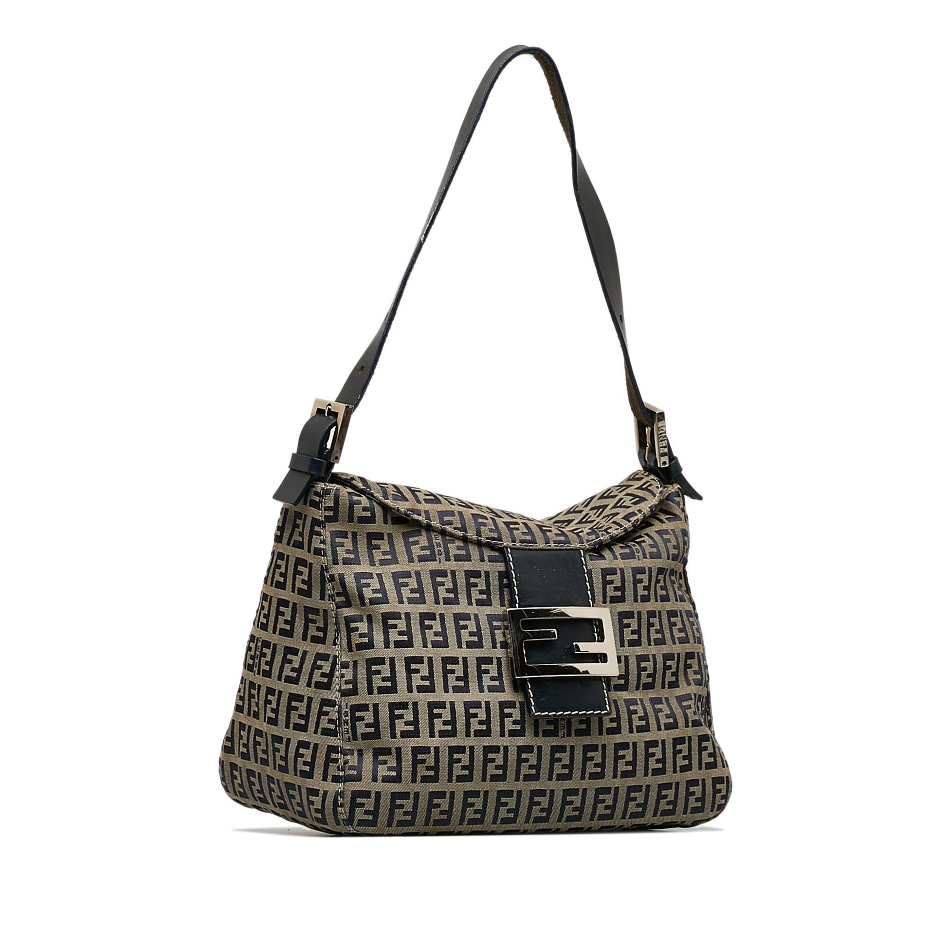 Fendi Zucchino Double Shoulder Bag Shg Wjnwvp Canvas Flap