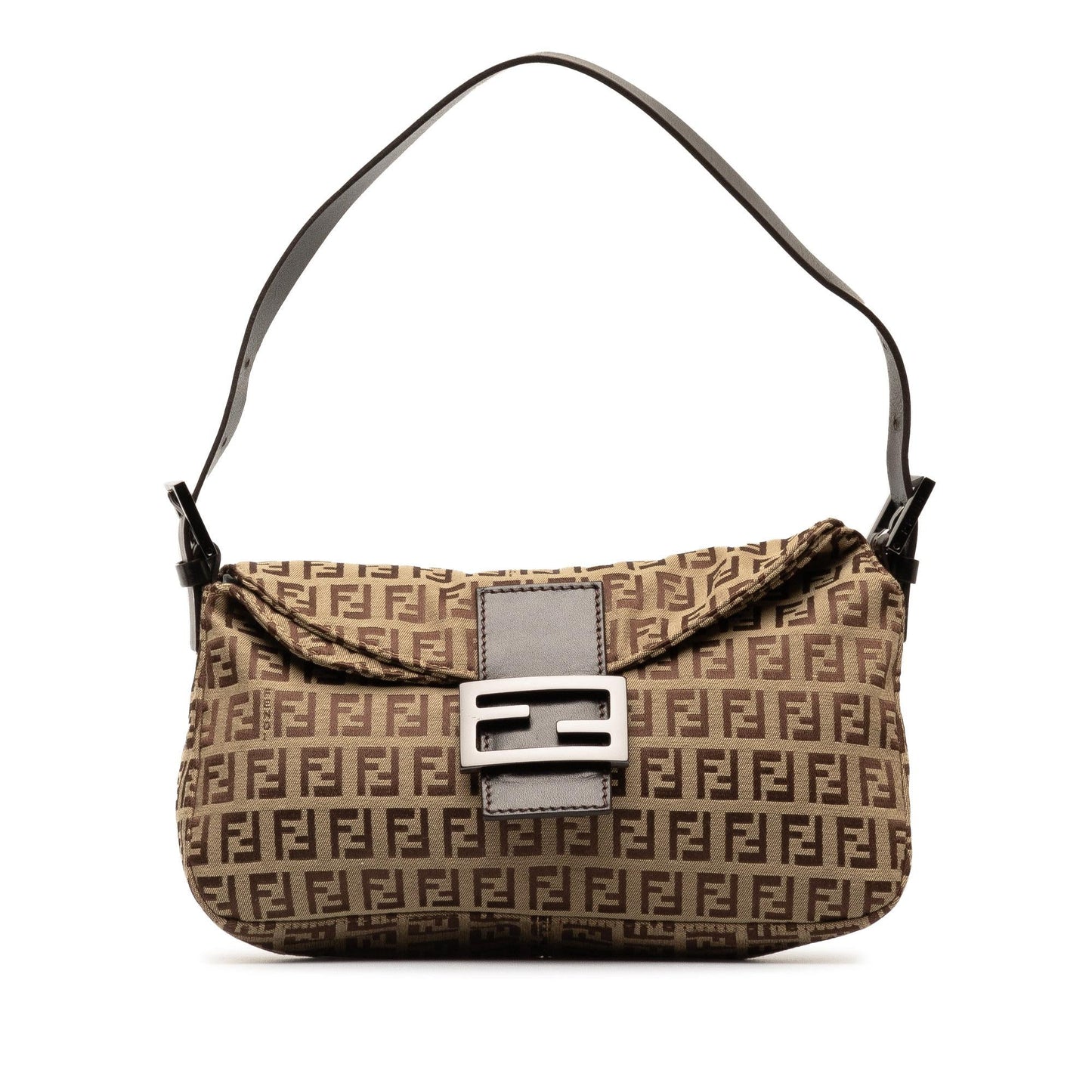 Fendi Zucchino Double Shoulder Bag Shg Dmmzhn Canvas Flap