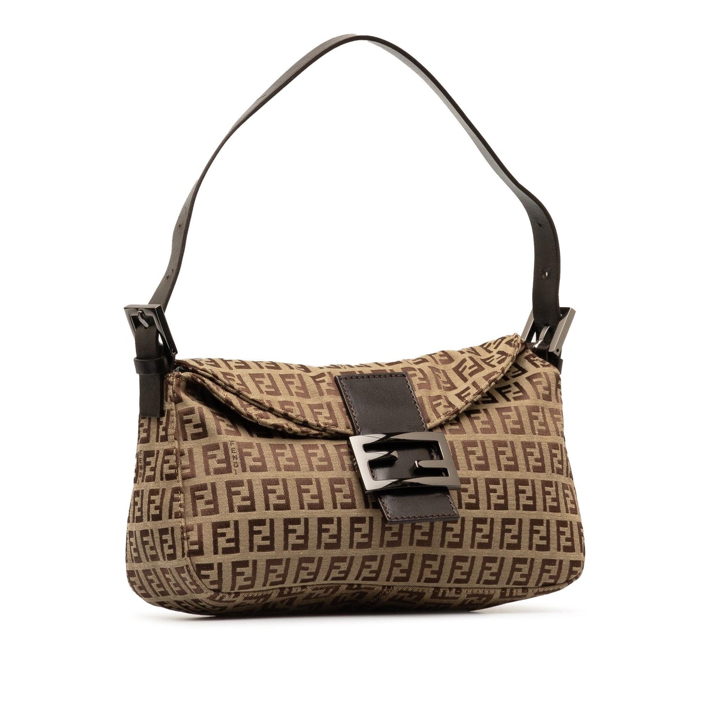 Fendi Zucchino Double Shoulder Bag Shg Dmmzhn Canvas Flap