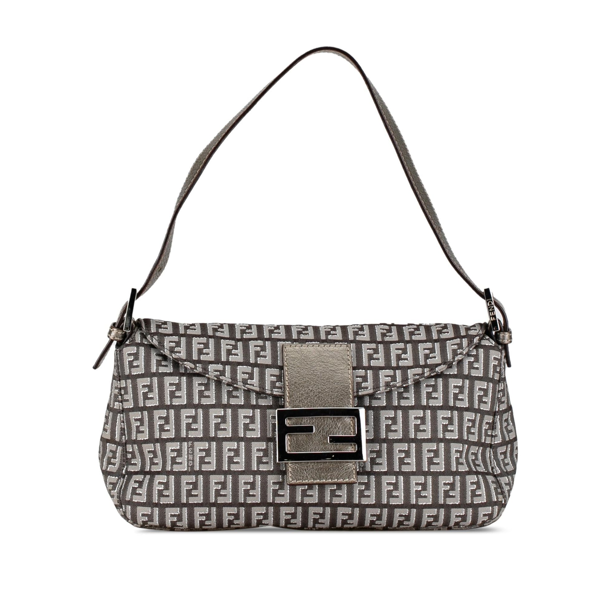 Fendi Zucchino Double Shoulder Bag Shg C7Qwaj Canvas Flap
