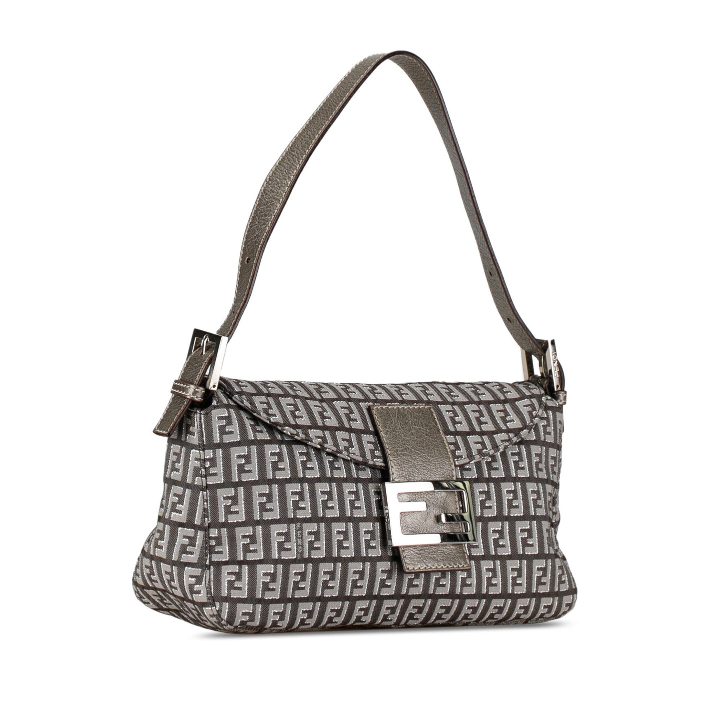 Fendi Zucchino Double Shoulder Bag Shg C7Qwaj Canvas Flap