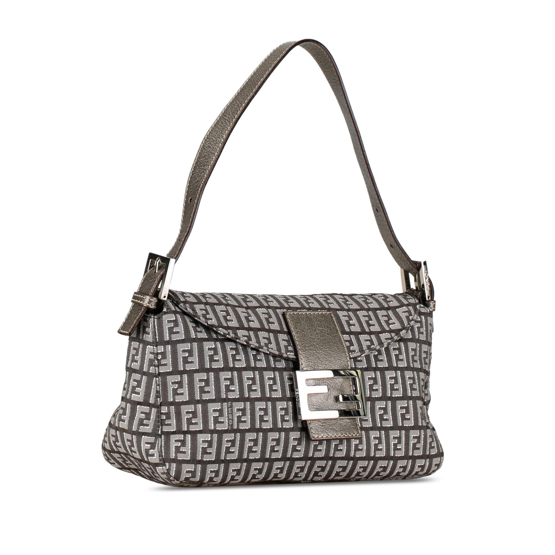 Fendi Zucchino Double Shoulder Bag Shg C7Qwaj Canvas Flap