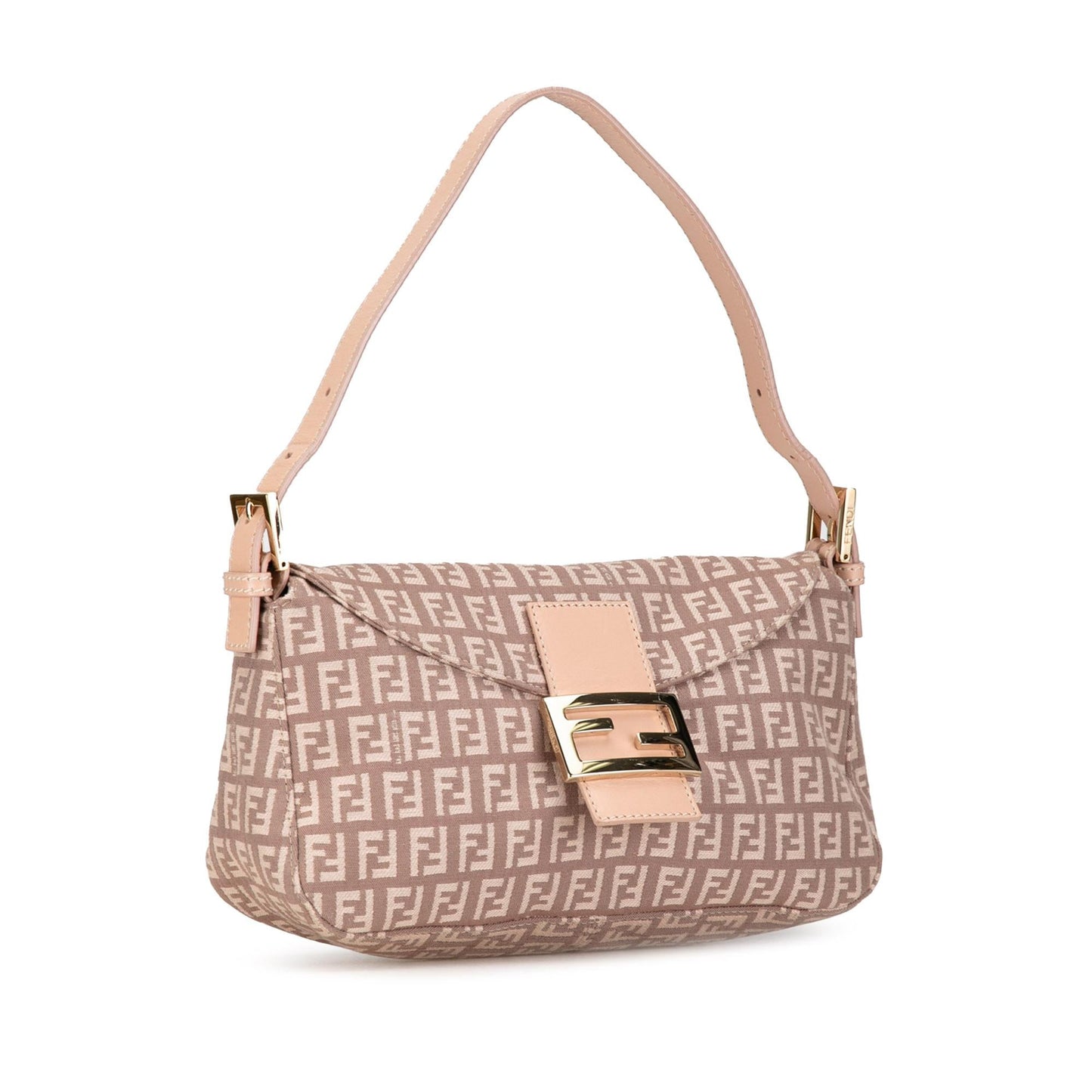Fendi Zucchino Double Shoulder Bag Shg 8Kx2Pu Canvas Flap