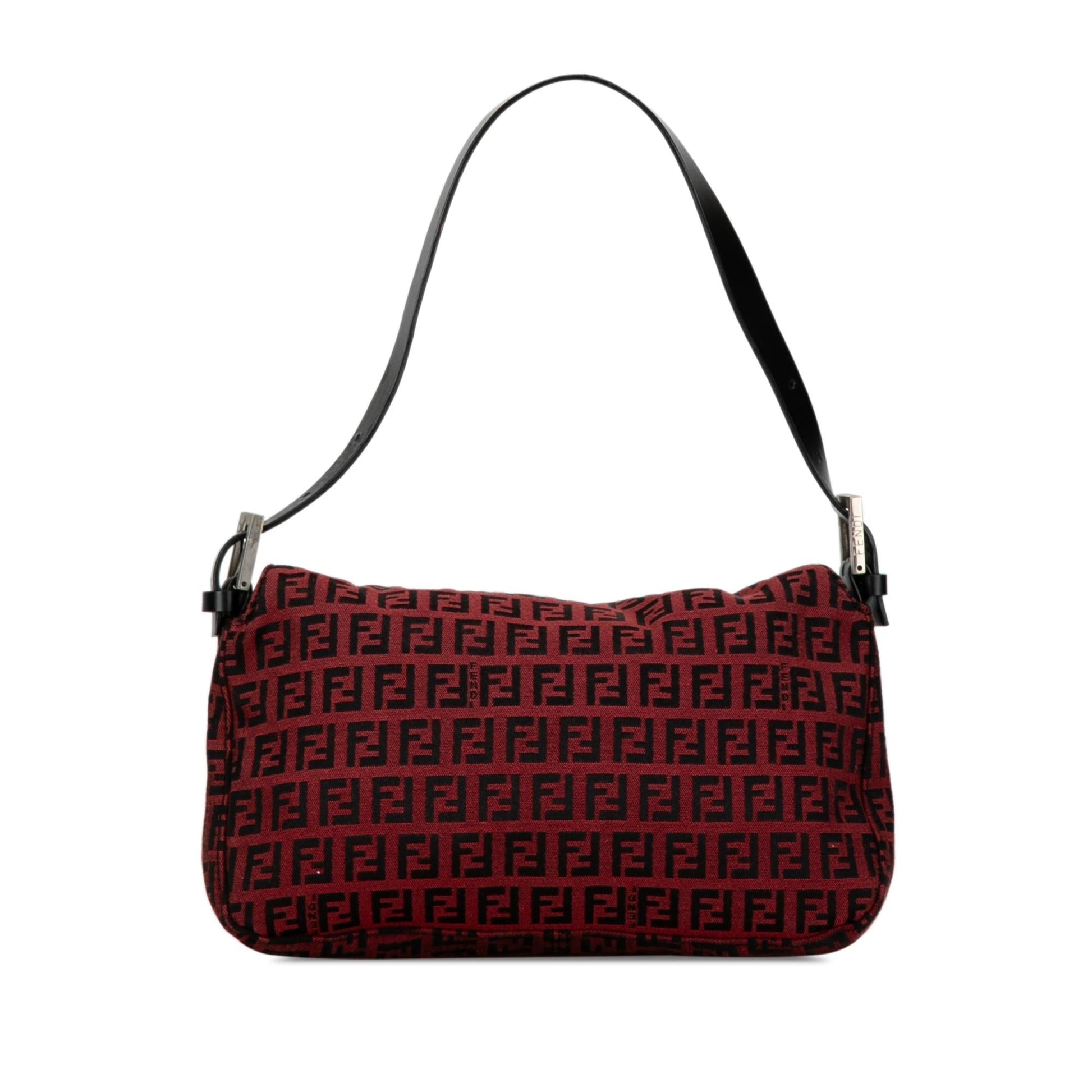 Fendi Zucchino Double Shoulder Bag Shg Nyl1Sf Canvas Flap