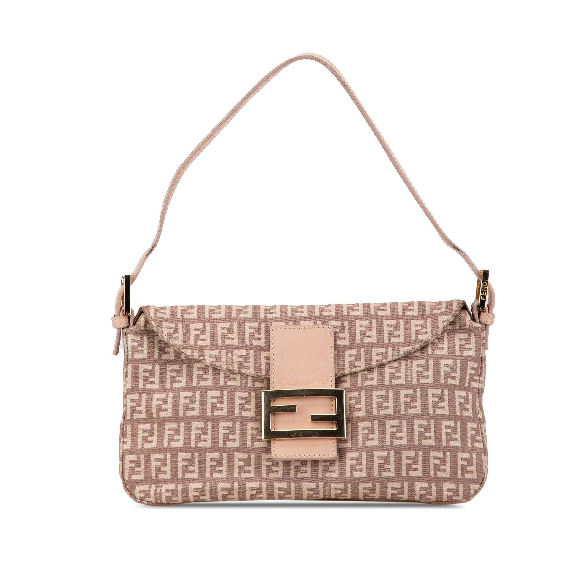 Fendi Zucchino Double Shoulder Bag Shg W6Ursq Canvas Flap