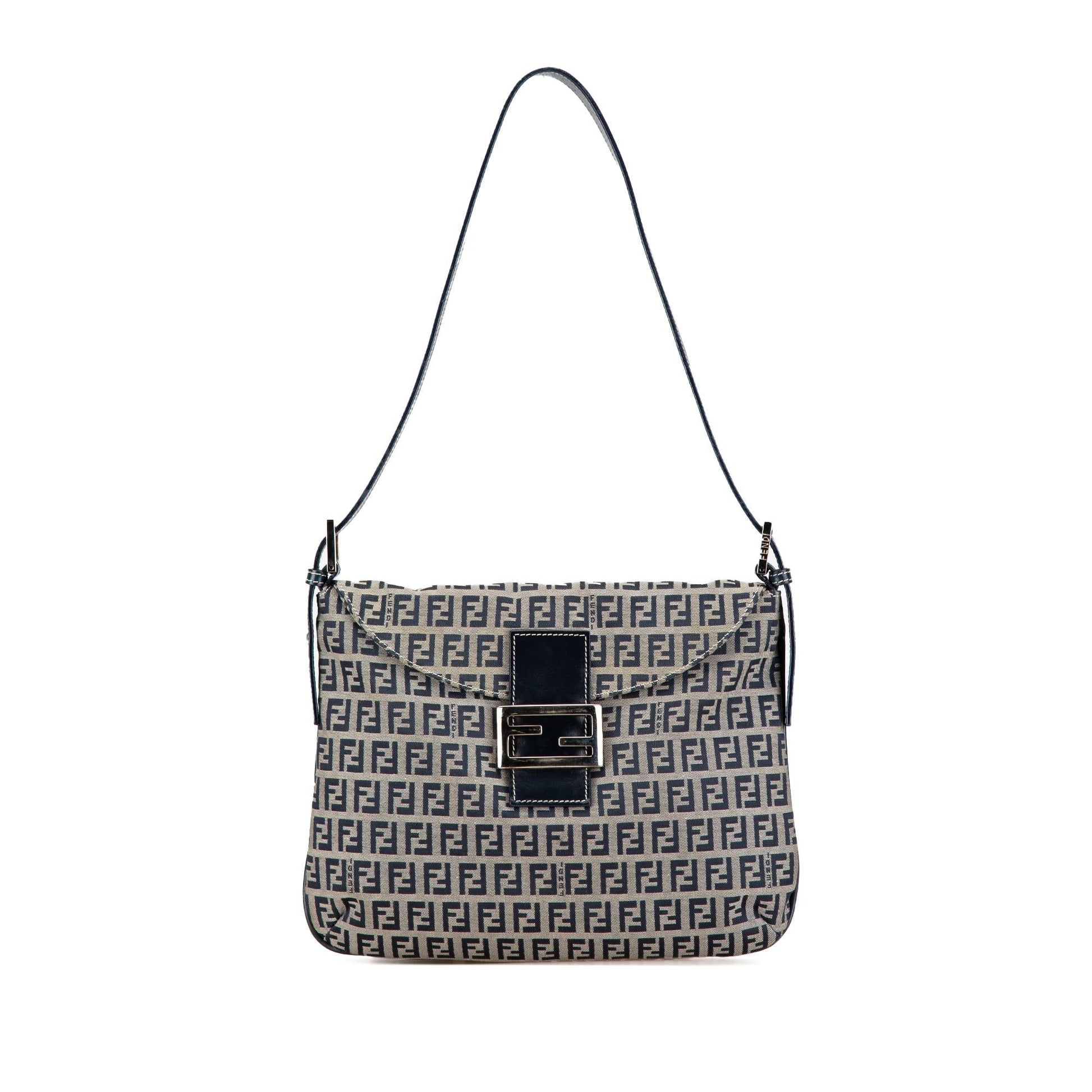 Fendi Zucchino Double Shoulder Bag Canvas Flap Bag Shg J1Atf3