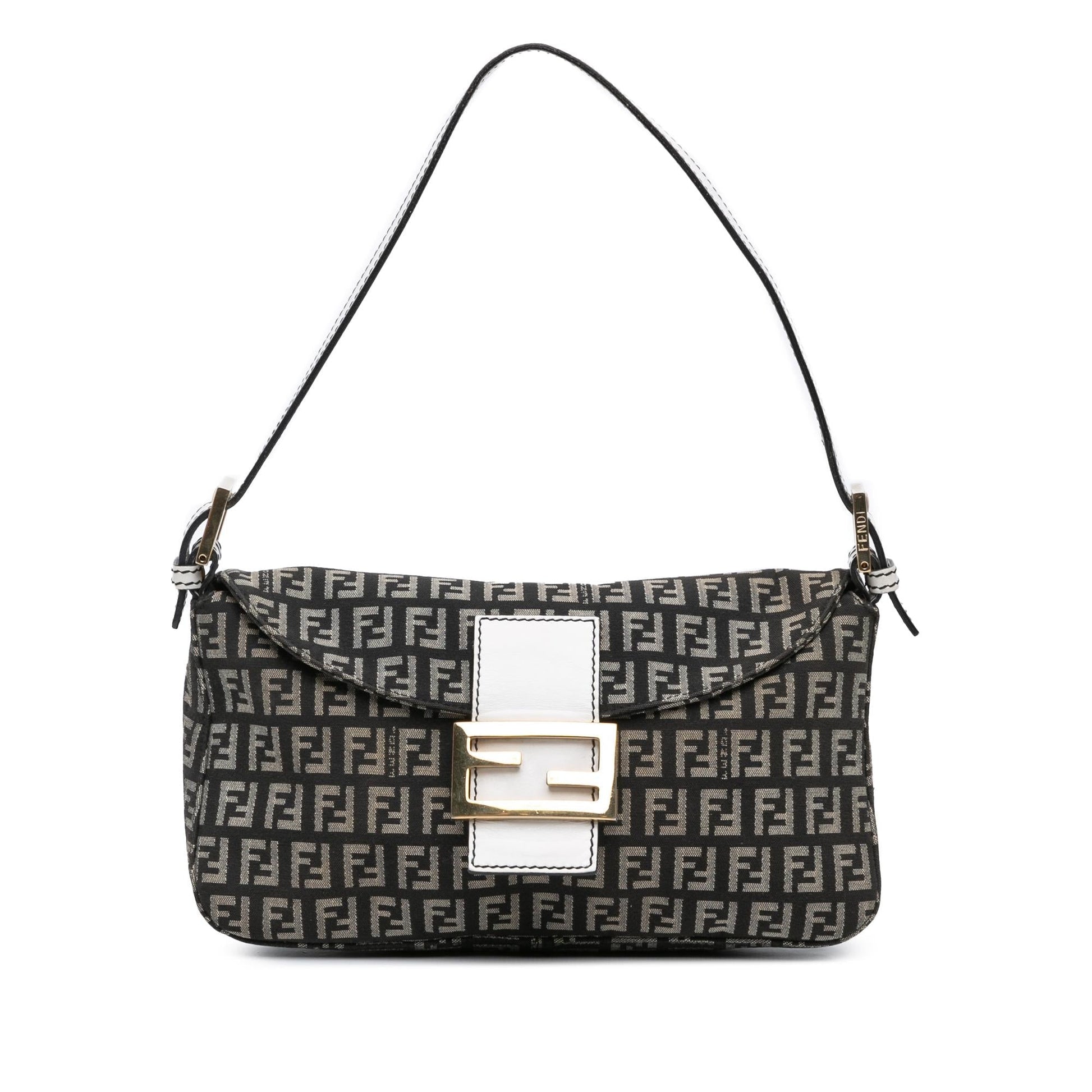 Fendi Zucchino Double Shoulder Bag Canvas Flap Bag Shg 7Axgcc