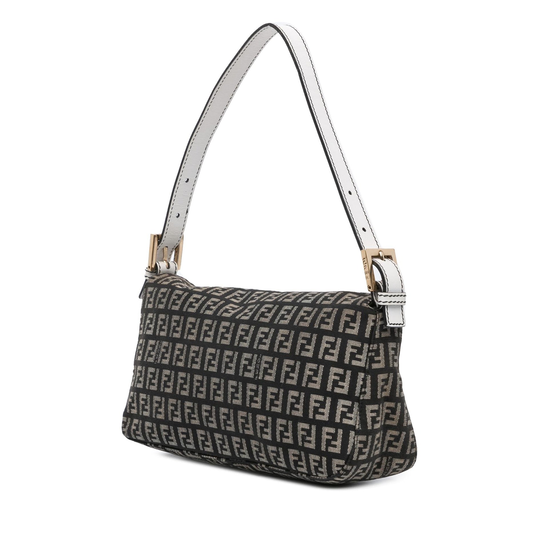 Fendi Zucchino Double Shoulder Bag Canvas Flap Bag Shg 7Axgcc