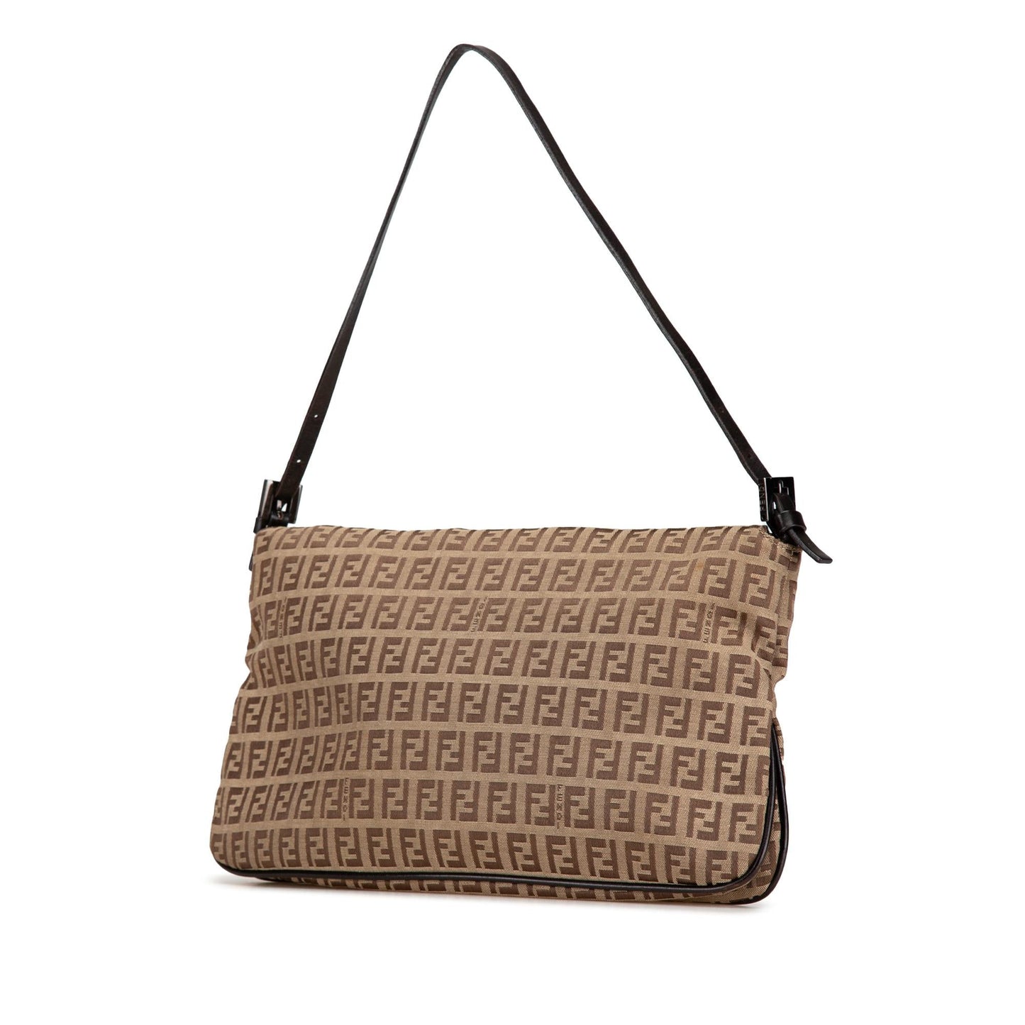 Fendi Zucchino Double Shoulder Bag Canvas Flap Flap Shoulder Bag