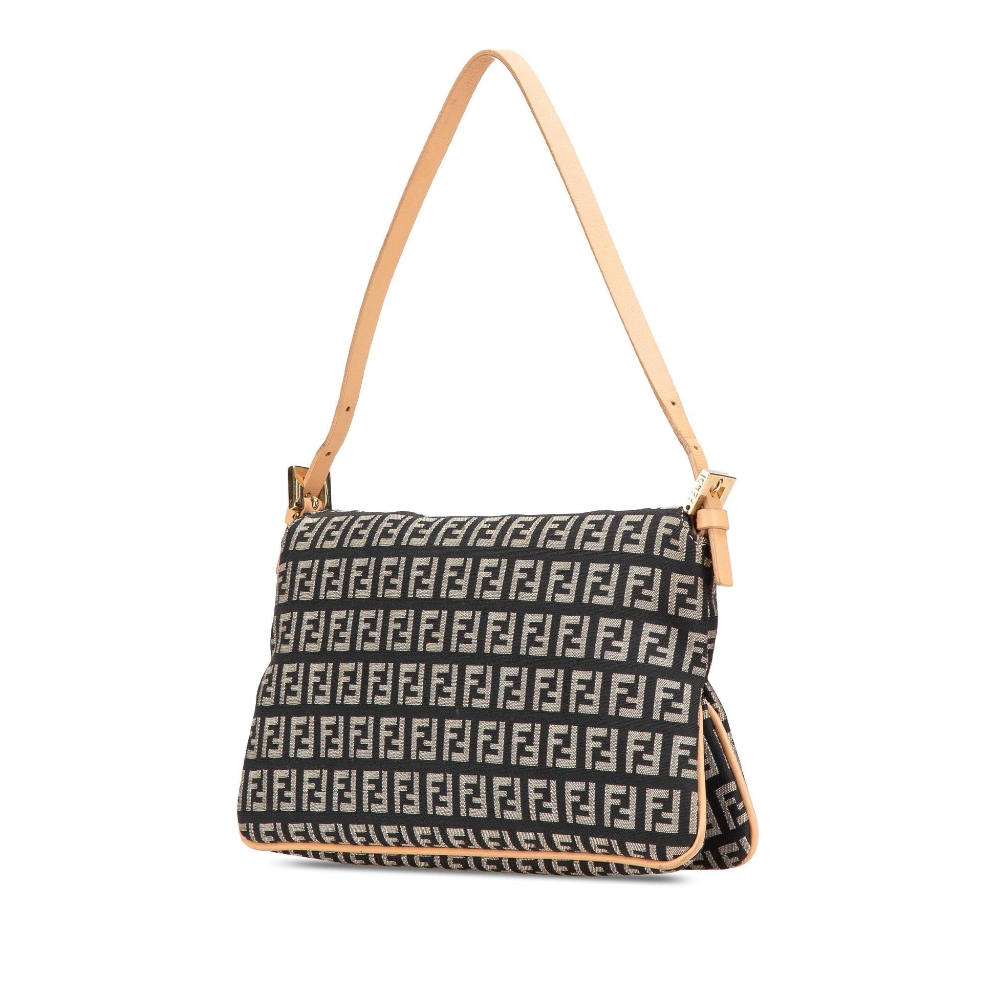 Fendi Zucchino Double Shoulder Bag Canvas Flap Shoulder Bag 2
