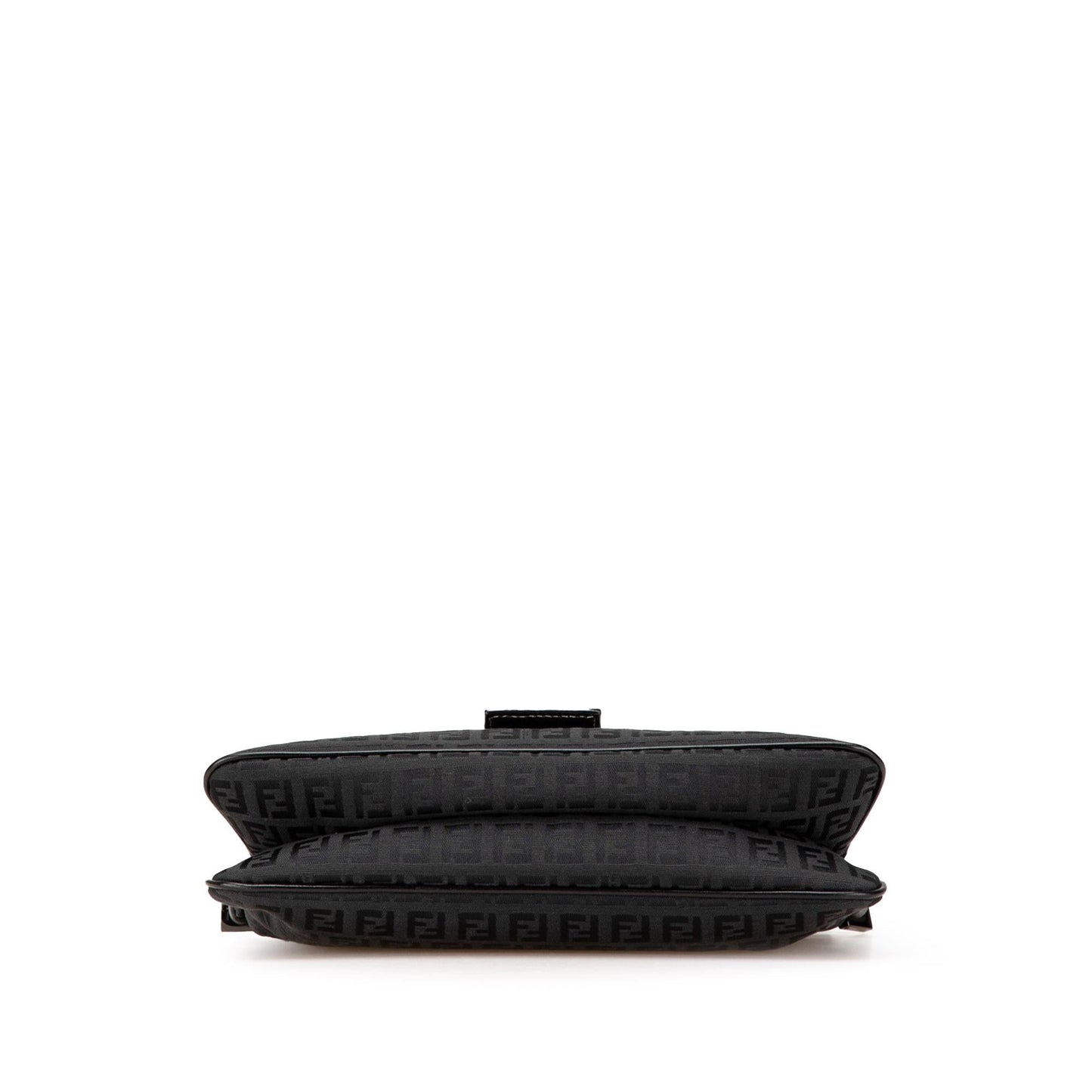 Fendi Zucchino Double Shoulder Bag Canvas Flap