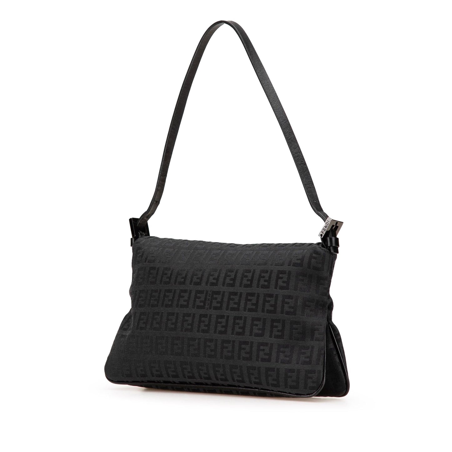 Fendi Zucchino Double Shoulder Bag Canvas Flap