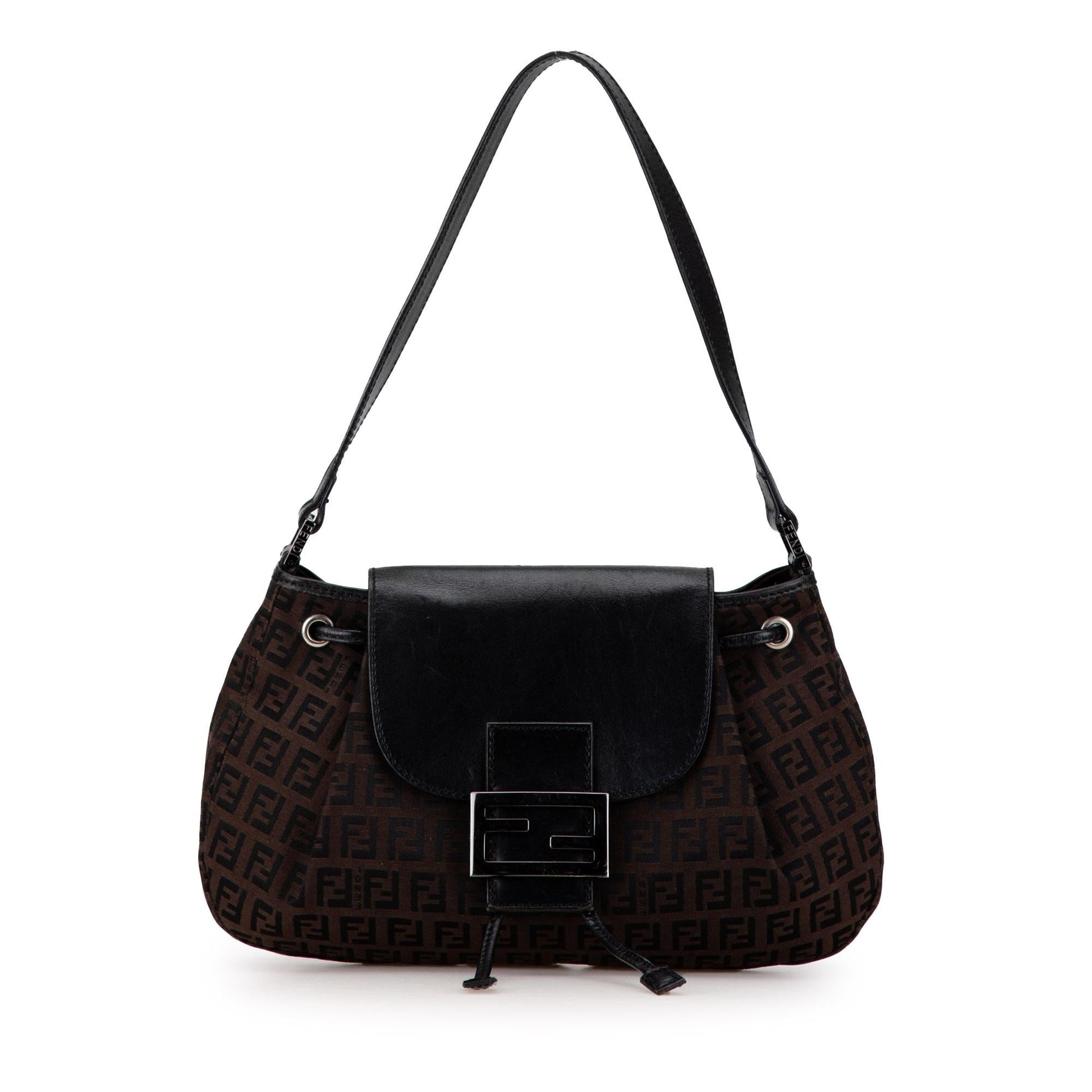Fendi Zucchino Shoulder Bag Shg Lkn300 Canvas Flap