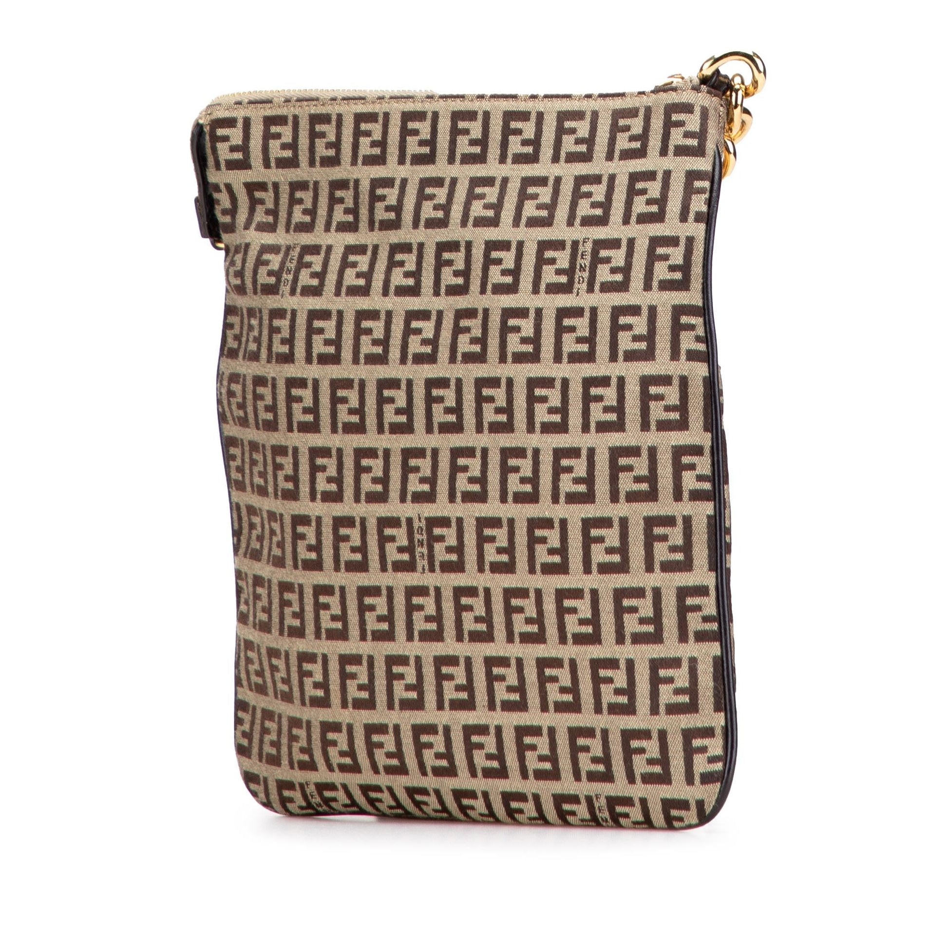 Fendi Zucchino Forever Crossbody Canvas Crossbody Bag