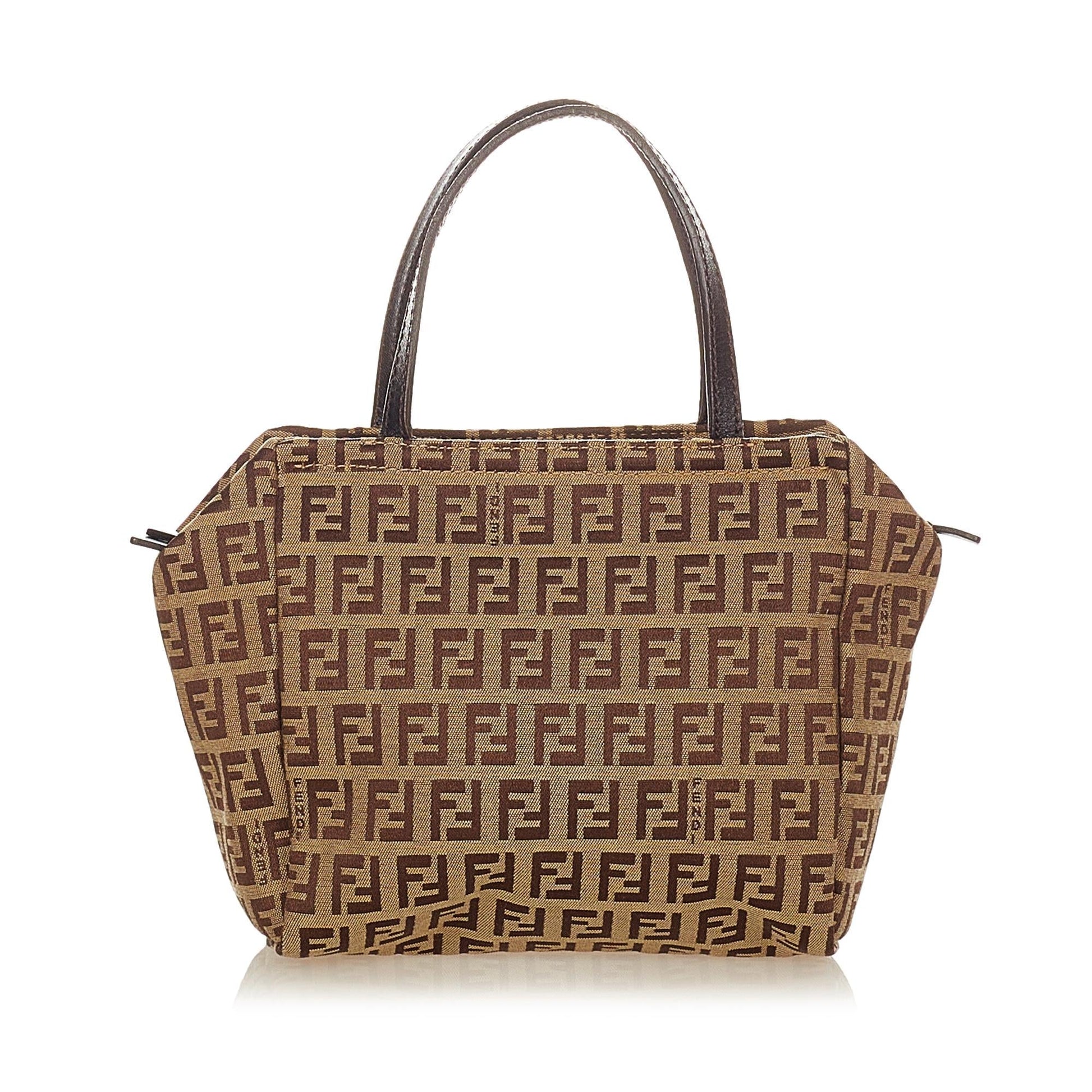 Fendi Zucchino Handbag Shg Canvas Satchel Bag Handbag Shg 26433