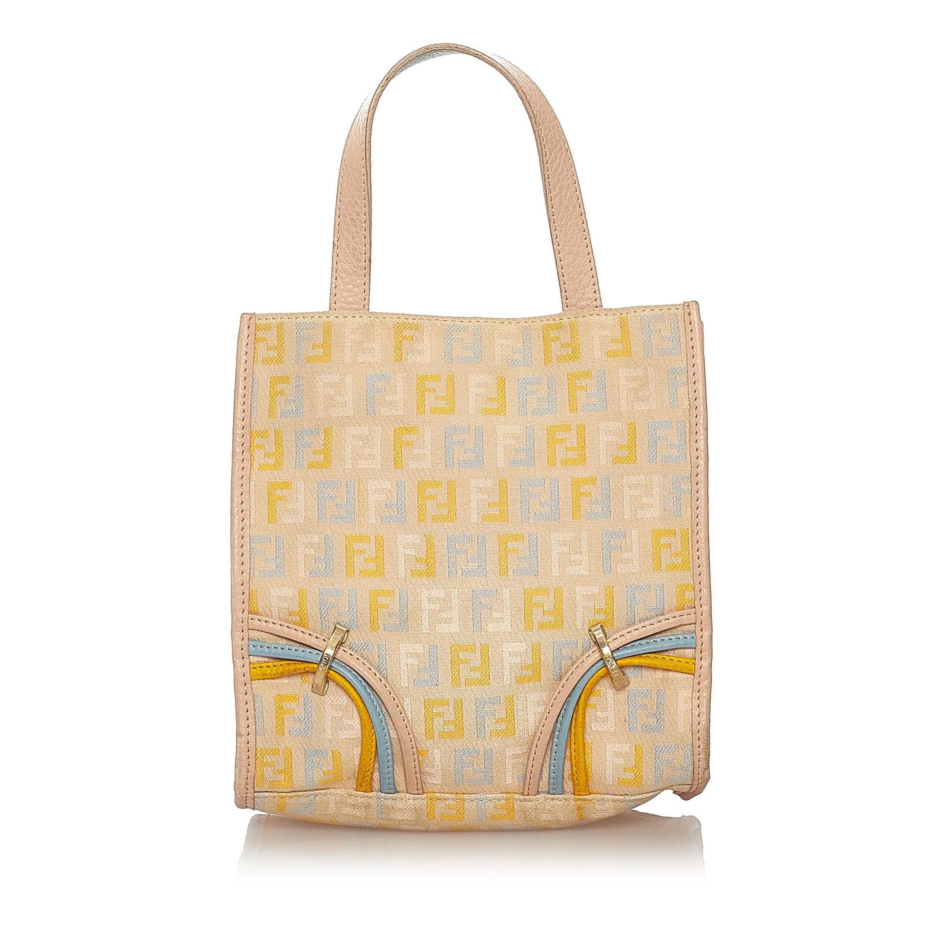 Fendi Zucchino Handbag Shg Canvas Satchel Bag Handbag Shg 27279