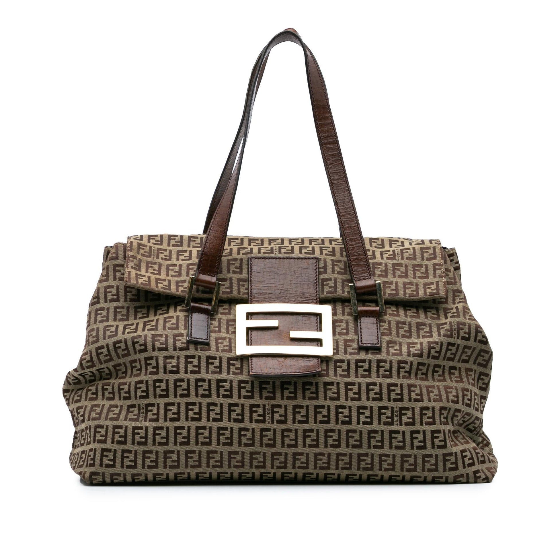 Fendi Zucchino Handbag Canvas Satchel Bag Canvas Handbag 3