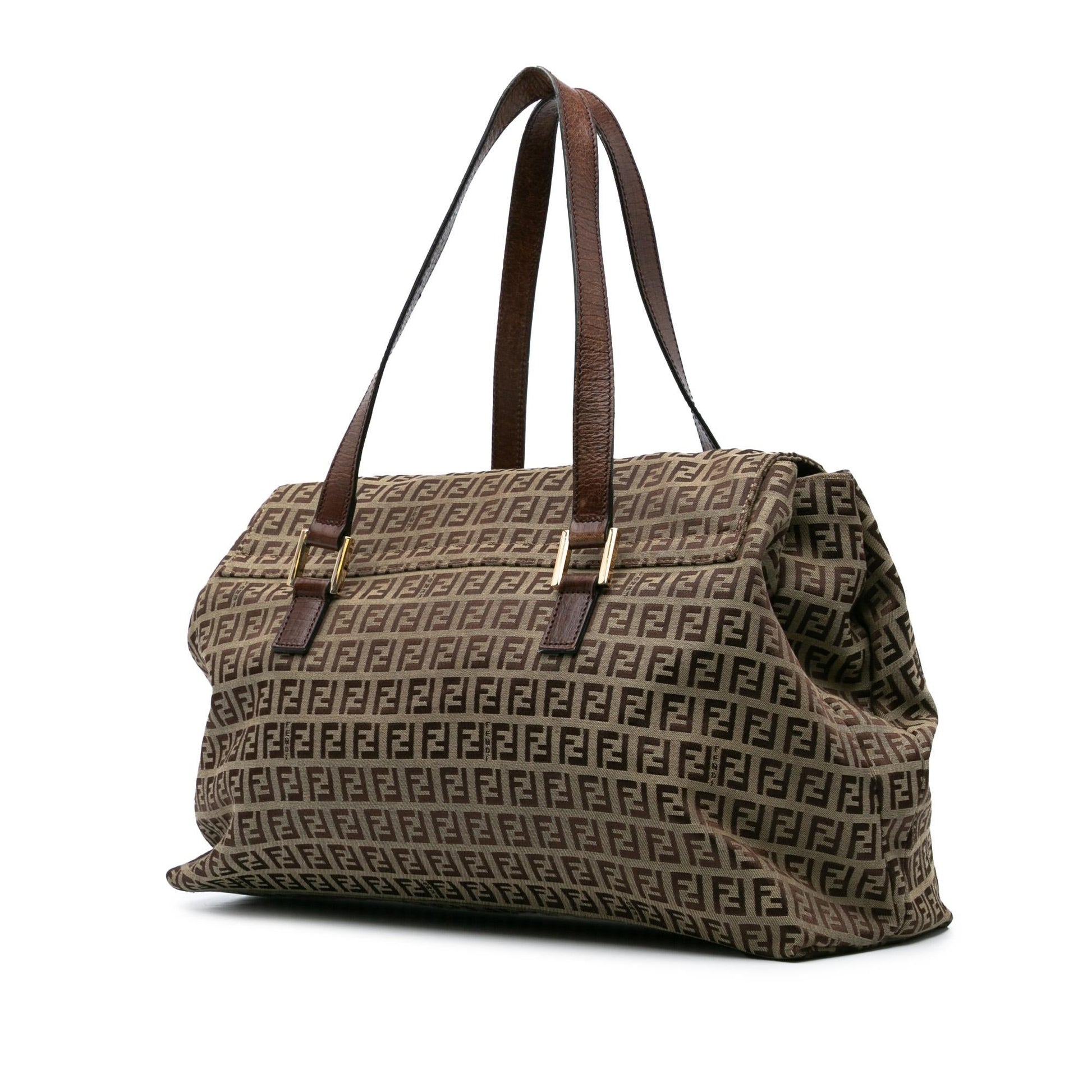 Fendi Zucchino Handbag Canvas Satchel Bag Canvas Handbag 3