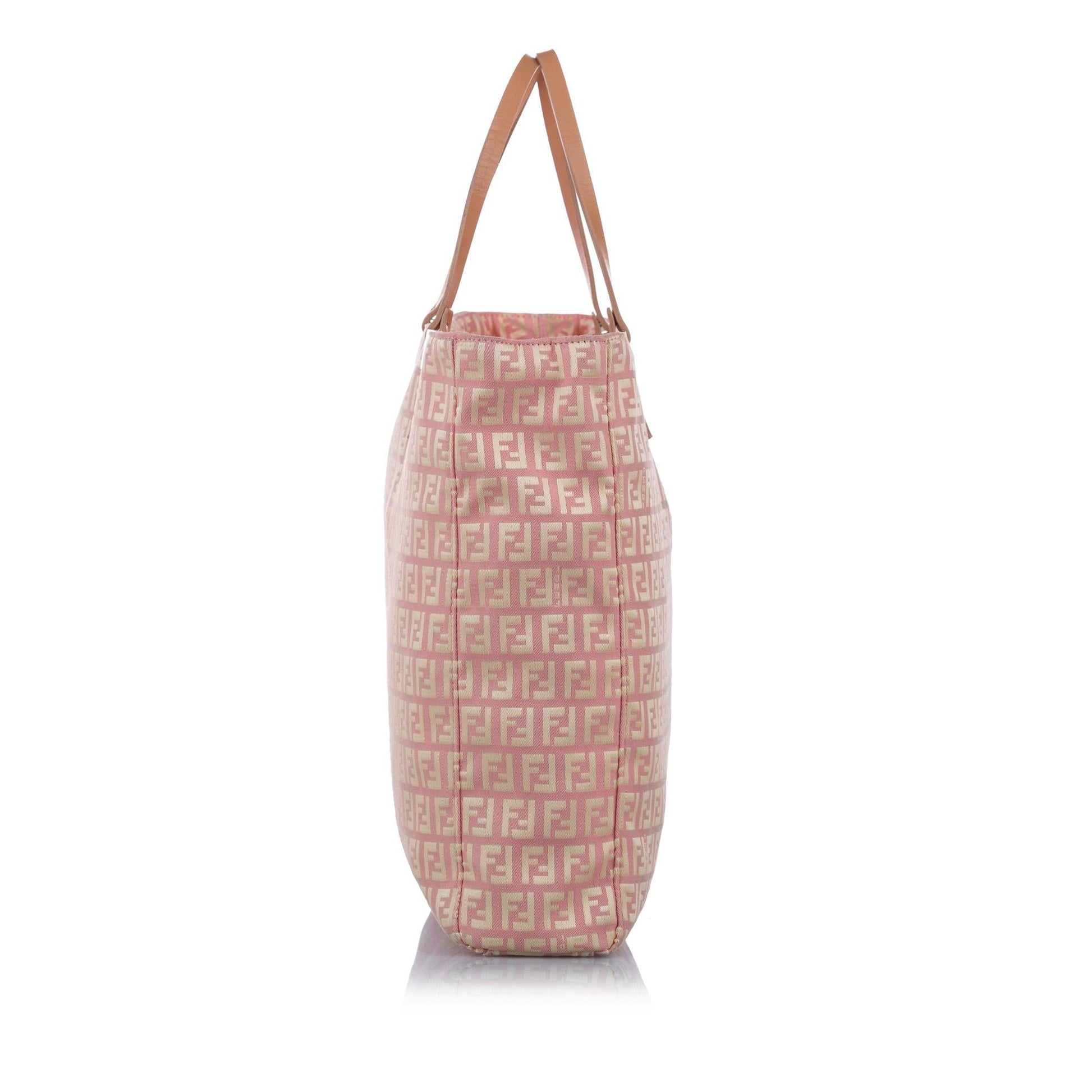 Fendi Zucchino Tote Bag Shg Canvas Pm Authentic 150196