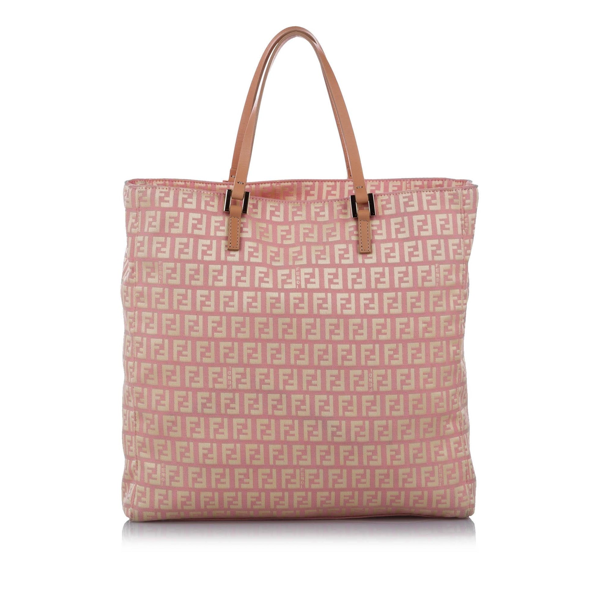 Fendi Zucchino Tote Bag Shg Canvas Pm Authentic 150196