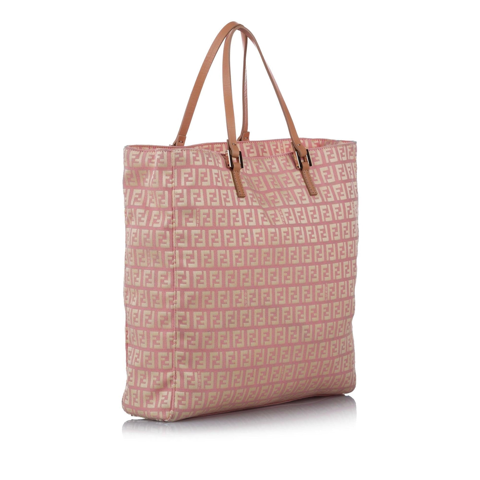 Fendi Zucchino Tote Bag Shg Canvas Pm Authentic 150196