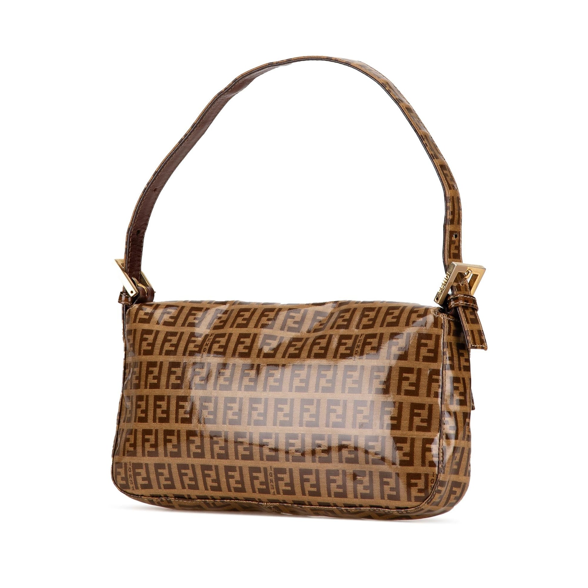 Fendi Zucchino Crystal Baguette Shoulder Bag