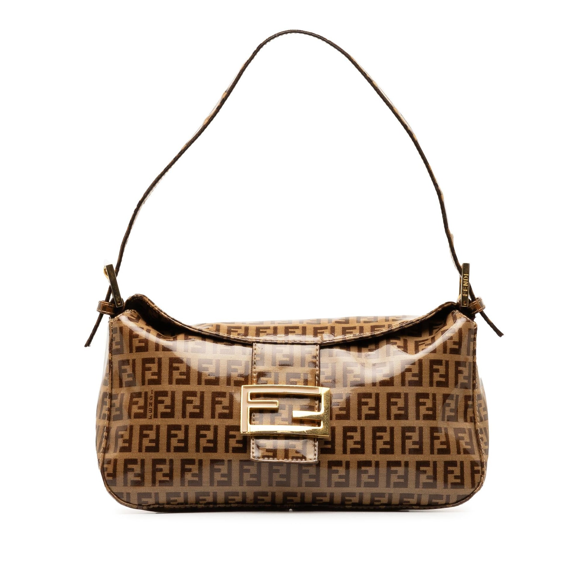 Fendi Zucchino Crystal Double Shoulder Bag Shg Wzabez Flap