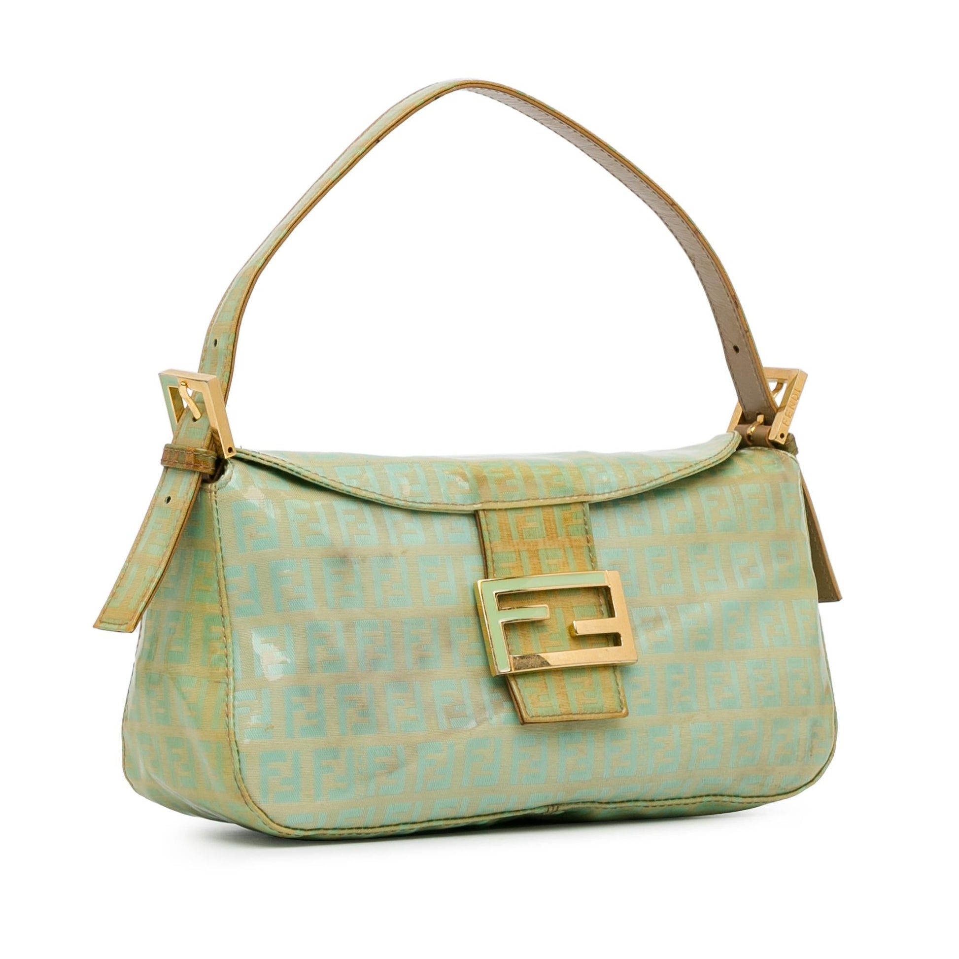 Fendi Zucchino Crystal Double Shoulder Bag Flap Bag Shg 6Mctbi