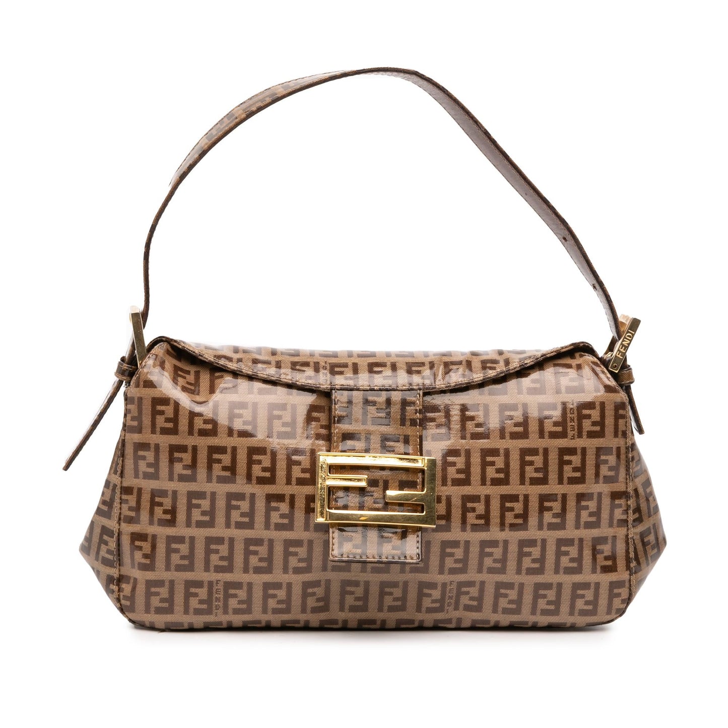 Fendi Zucchino Crystal Double Shoulder Bag Flap Shoulder Bag 1