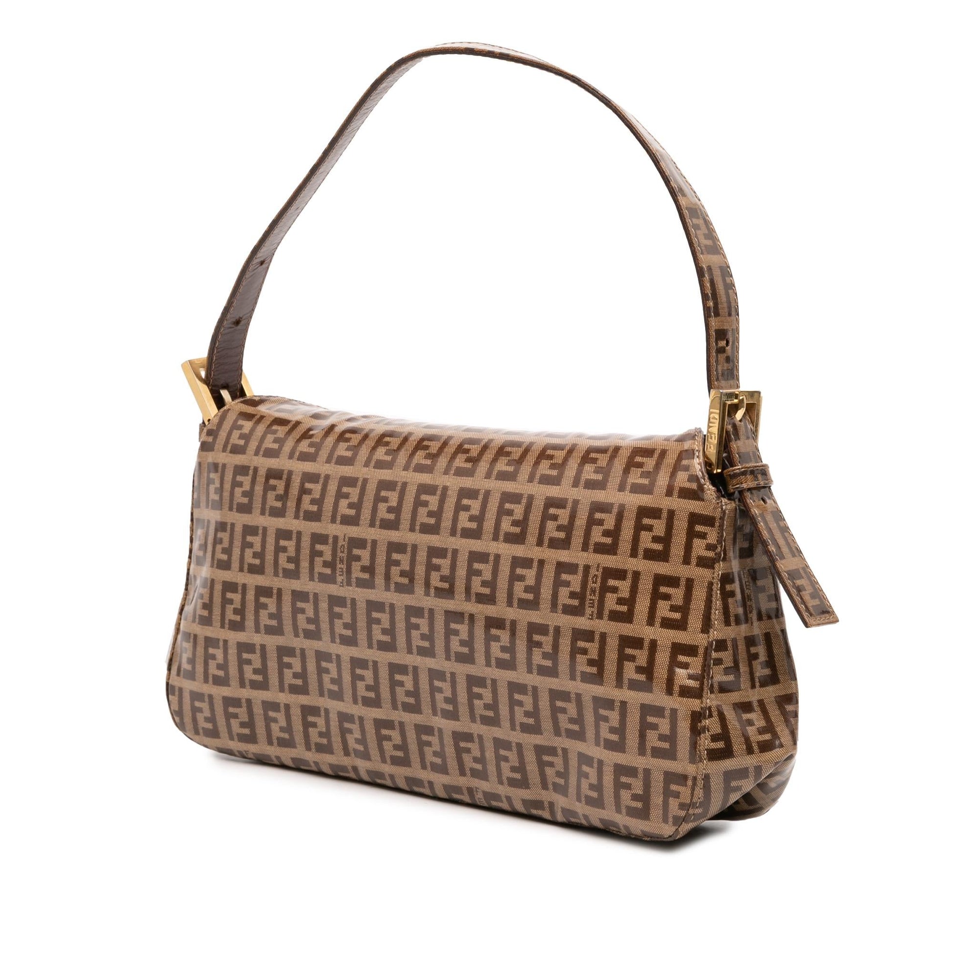 Fendi Zucchino Crystal Double Shoulder Bag Flap Shoulder Bag 1
