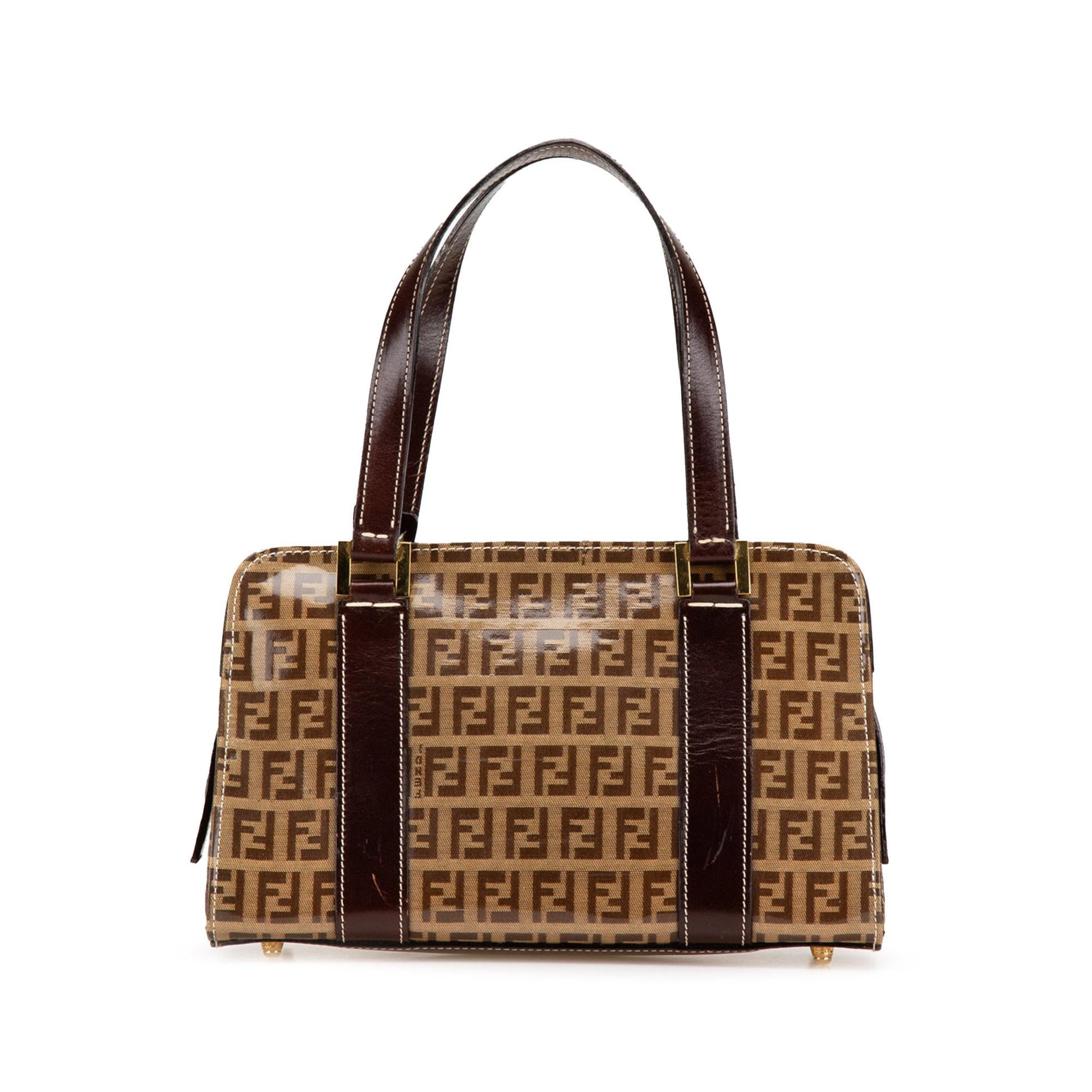 Fendi Zucchino Crystal Handbag Satchel Bag