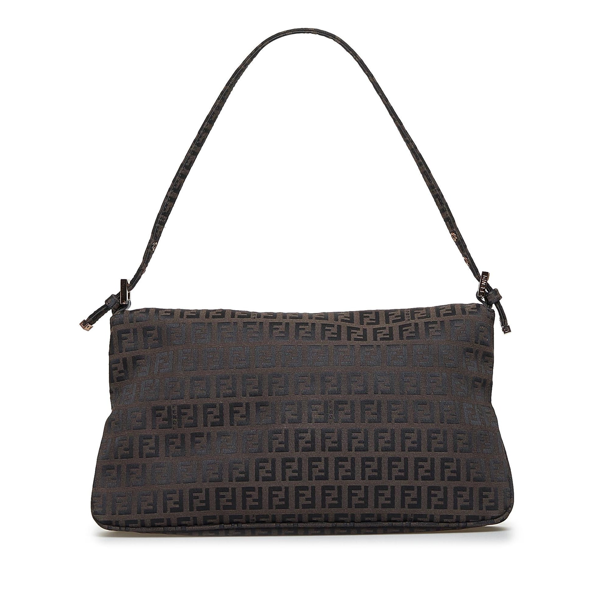 Fendi Zucchino Double Baguette Shg Riwgfn Handbag Flap Shoulder Bag