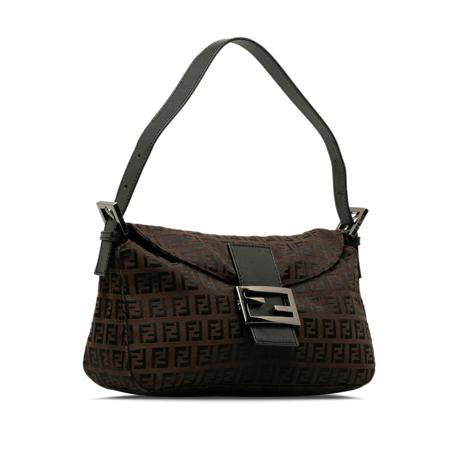 Fendi Zucchino Double Baguette Shg Wac2Ke Handbag Flap Shoulder Bag